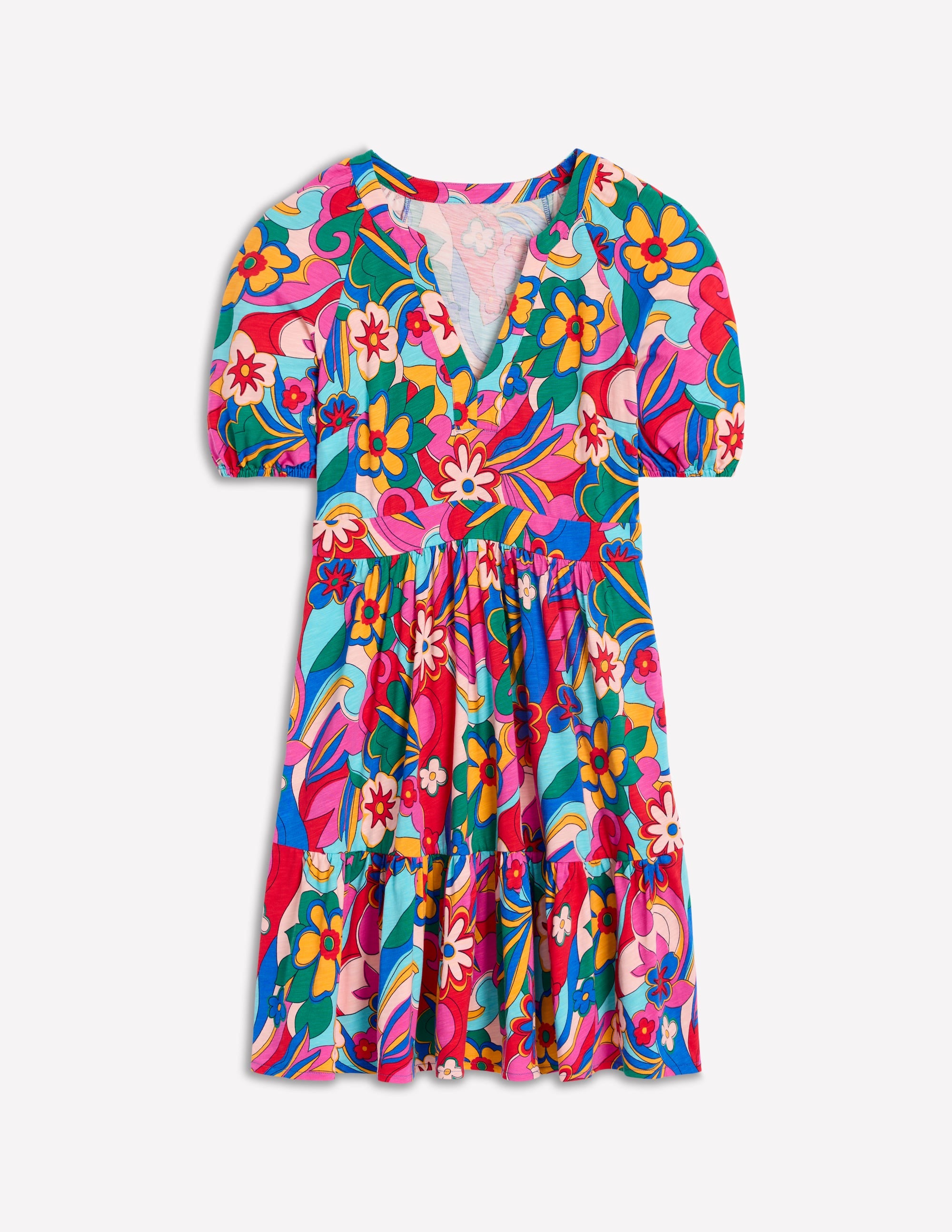 Piper Short Jersey Dress-Multi, Blossomy Pop - Image 5