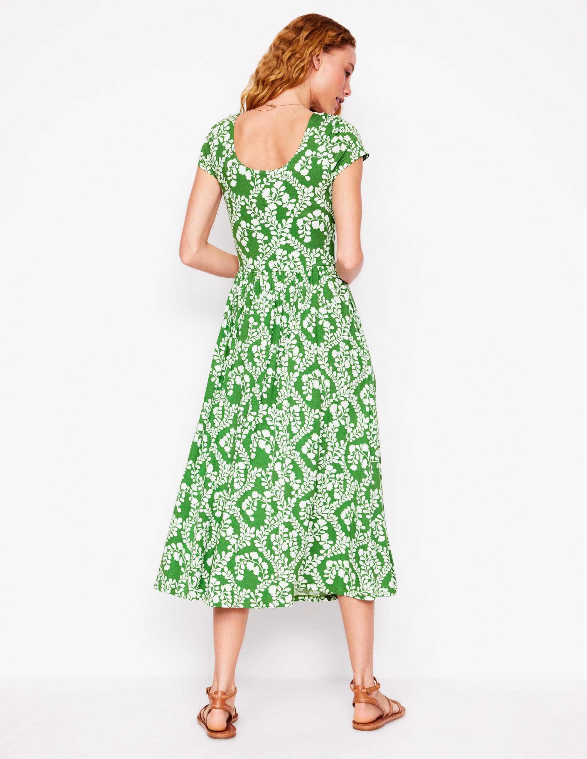 Samantha Scoop Jersey Dress-Paradise Green, Vine - Image 3