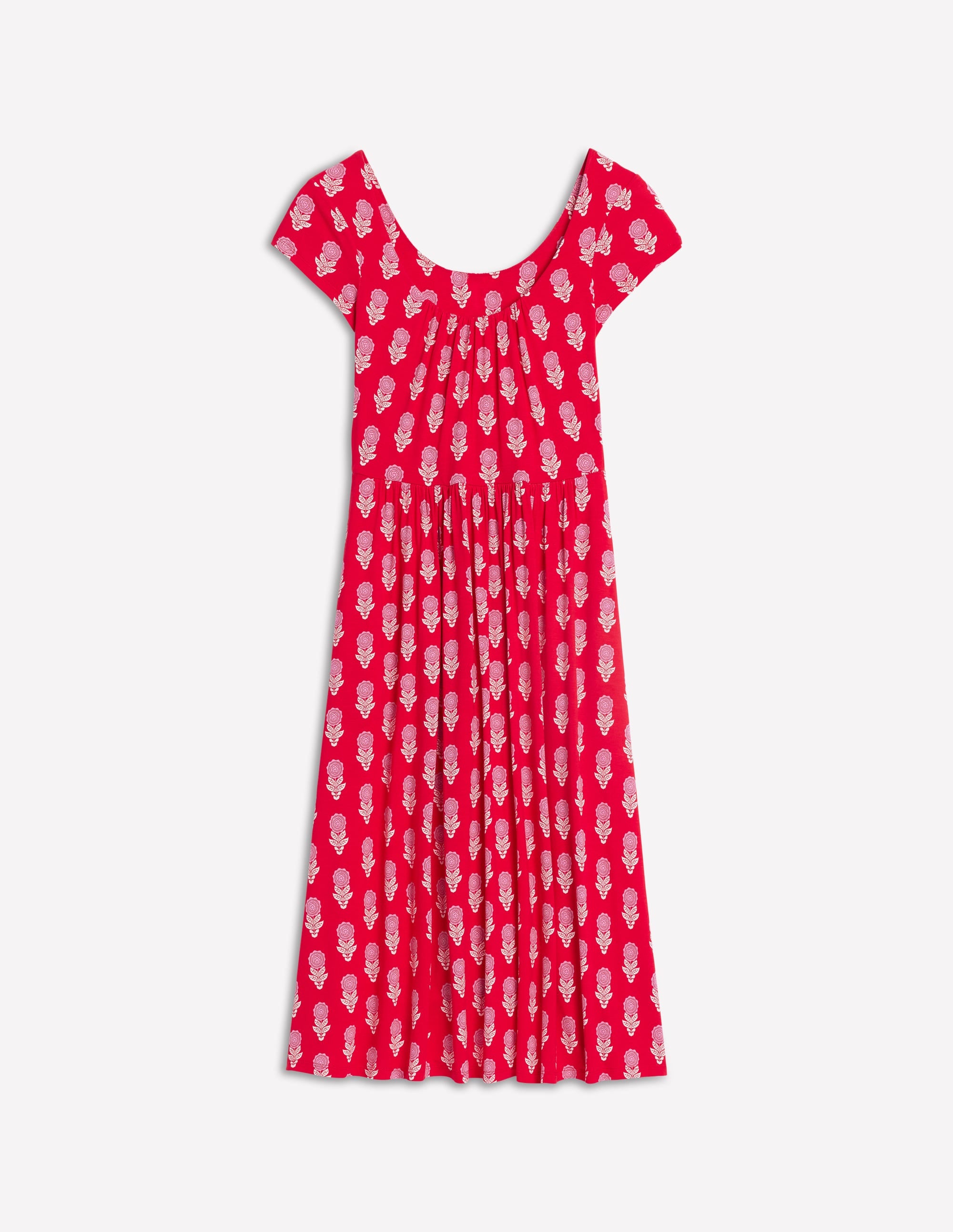 Samantha Scoop Jersey Dress-Poppy Red, Dahlia Sprig - Image 6