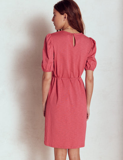 Cutwork Detail Short Dress-Terracotta-3