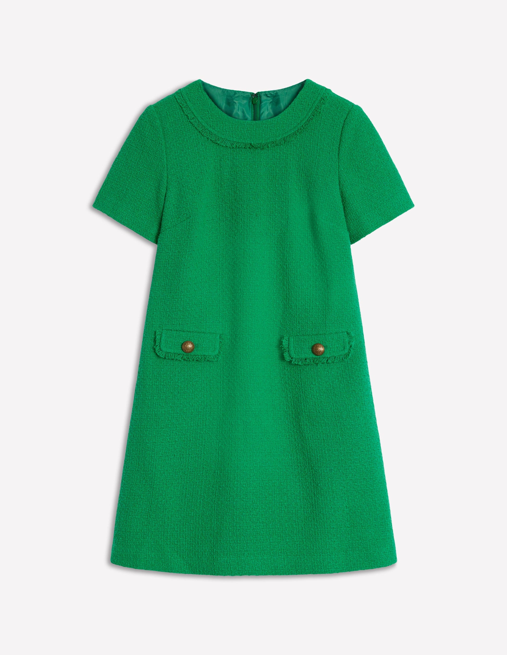 Evita Cotton Shift Dress-Rich Emerald-6