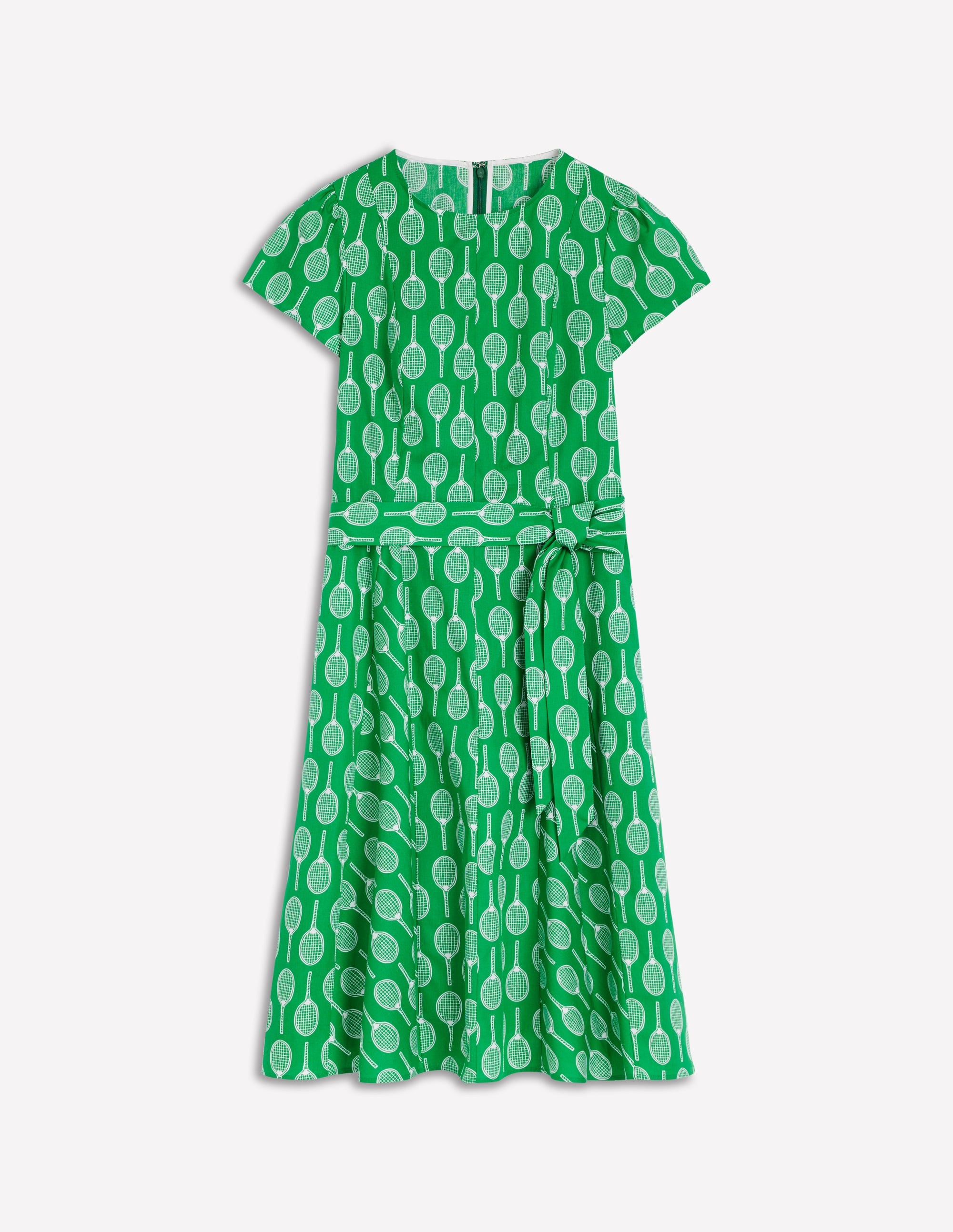 Imo Cotton Godet Short Dress-Rich Emerald, Tennis - Image 5