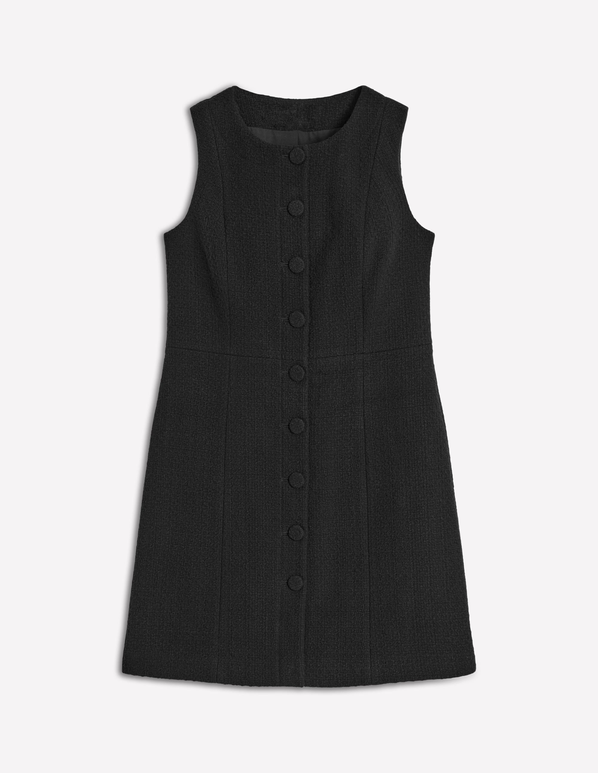 Cotton Texture Shift Dress-Black - Image 5