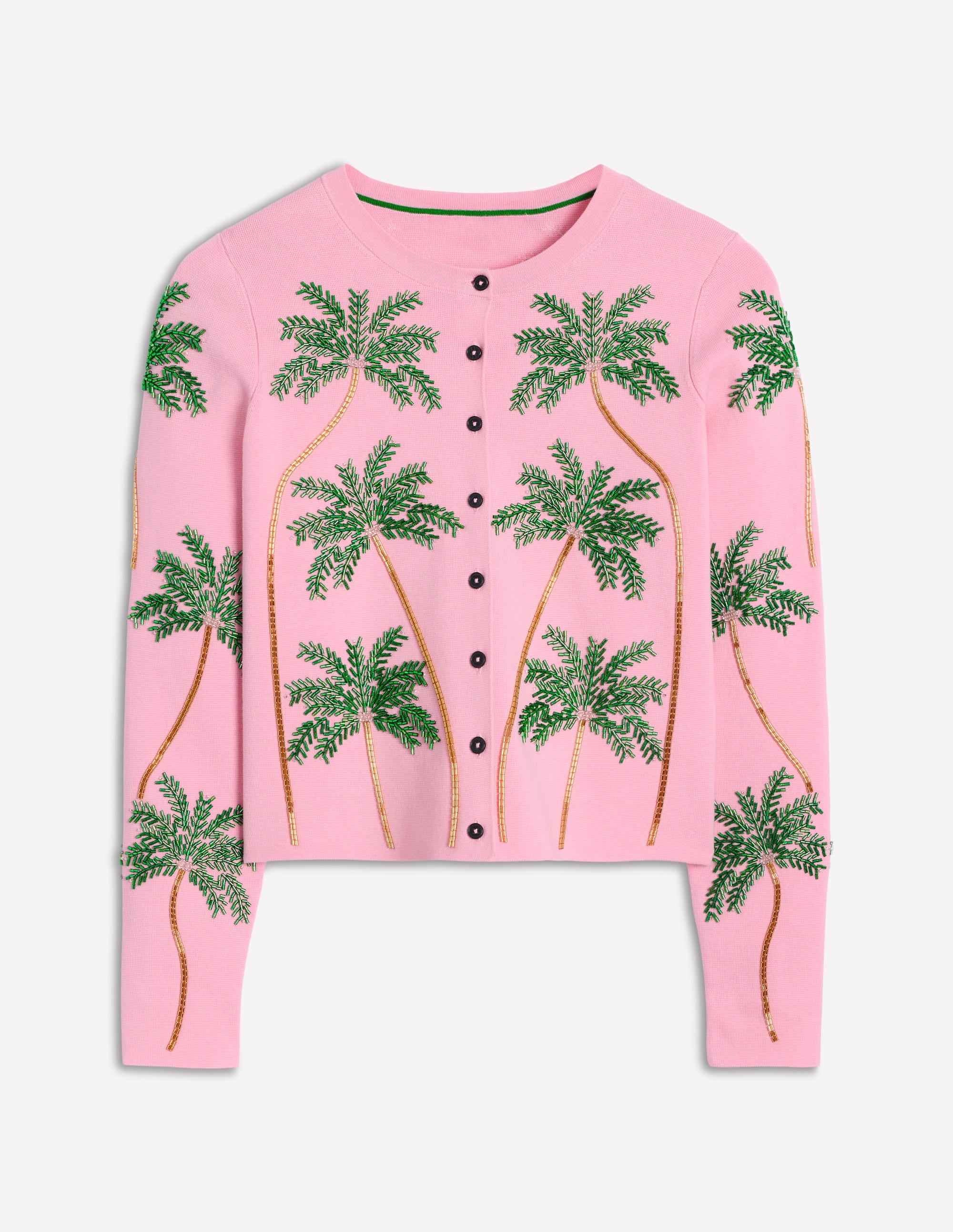 Embellished  Cardigan-Soft Pink - Image 6