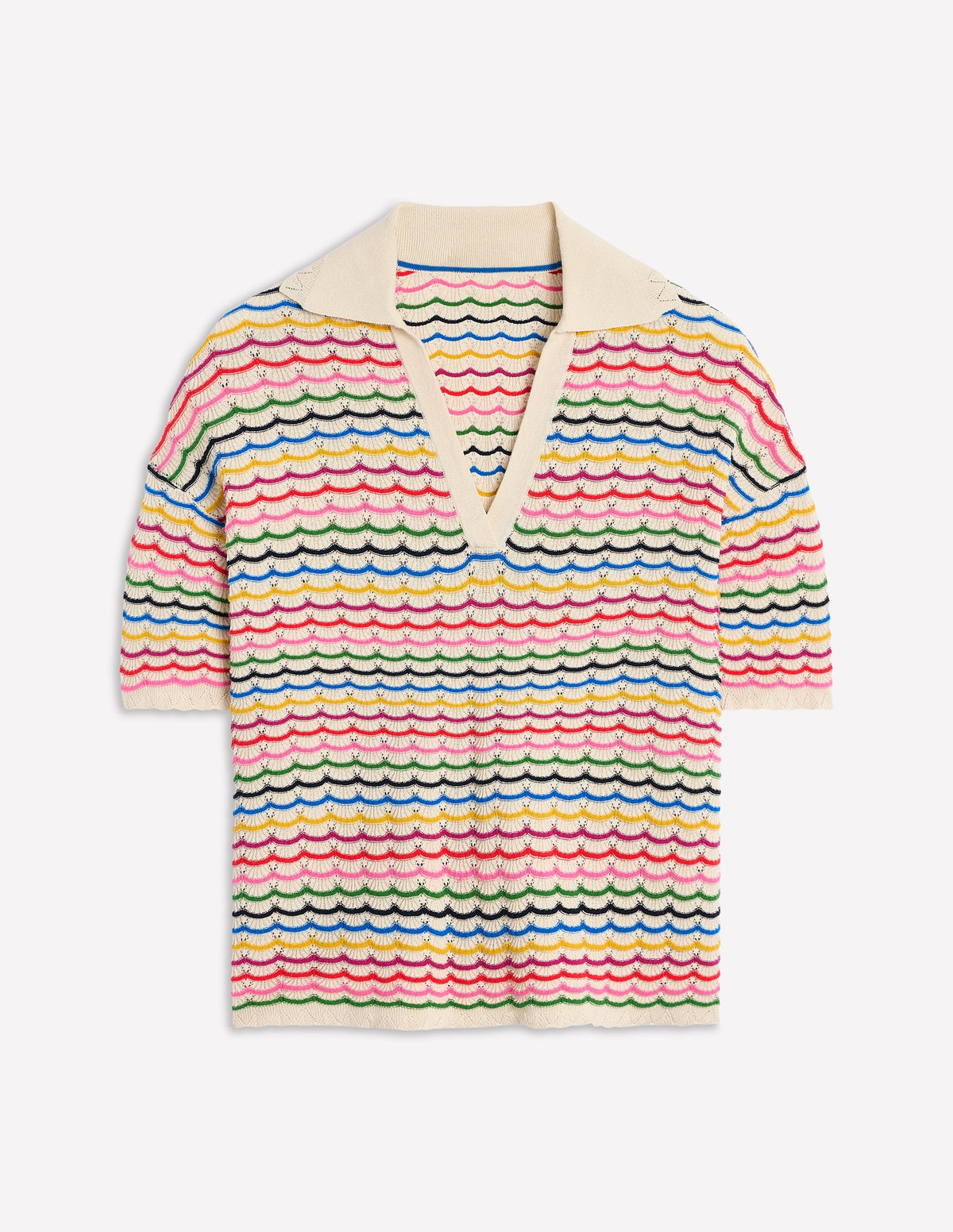 Collared Henley Jumper-Multi, Rainbow - Image 5