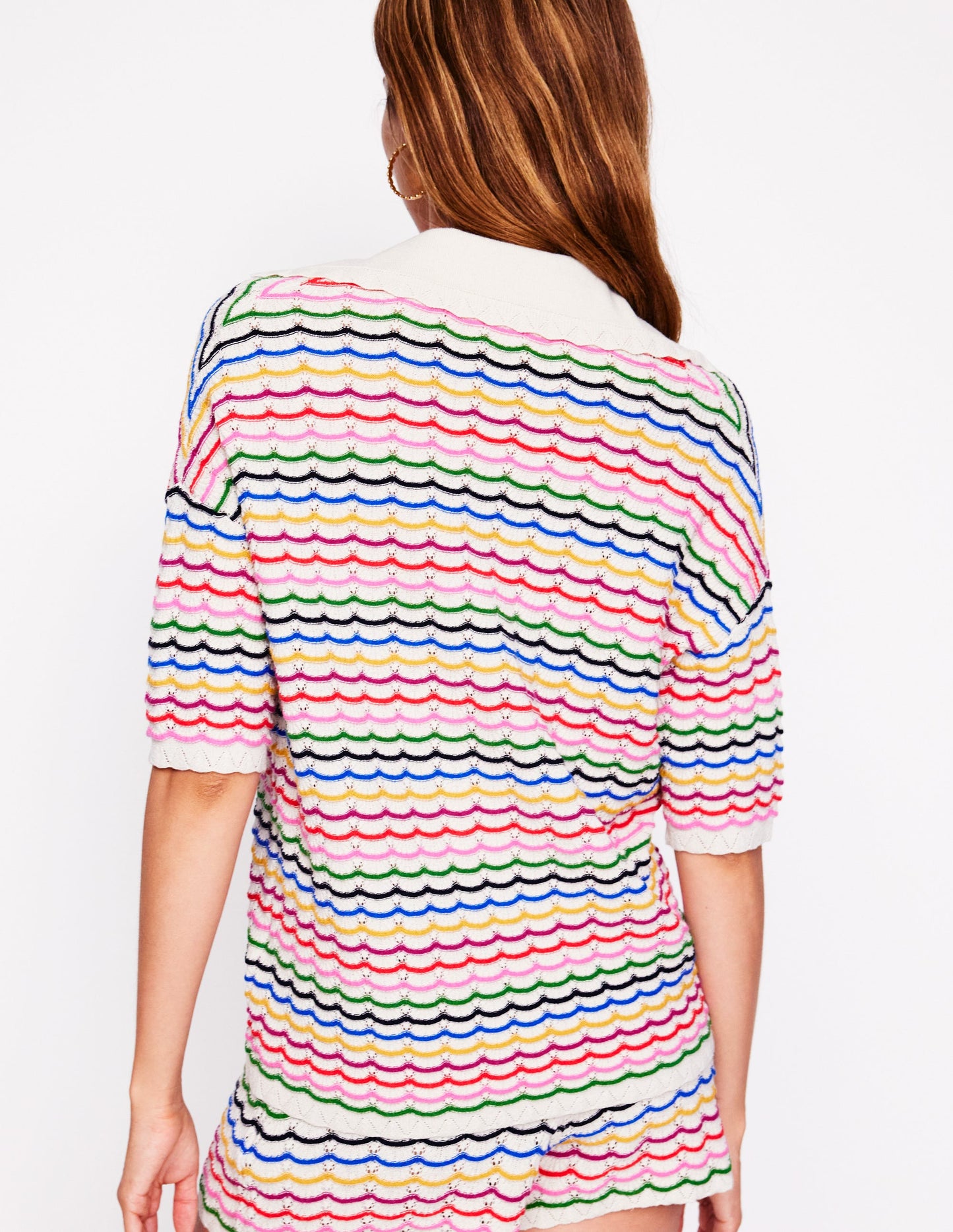 Collared Henley Jumper-Multi, Rainbow