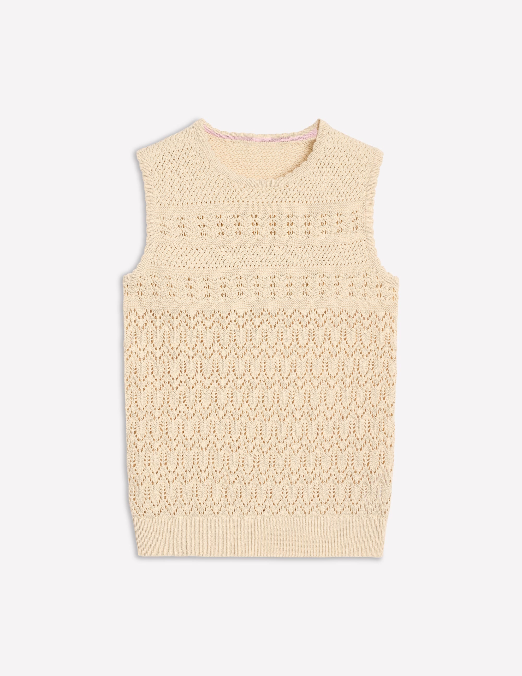 Cotton Stitch Crew Tank-Warm Ivory - Image 5