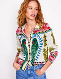 Jacquard Knitted Shacket-Warm Ivory, Tropical Bonanza
