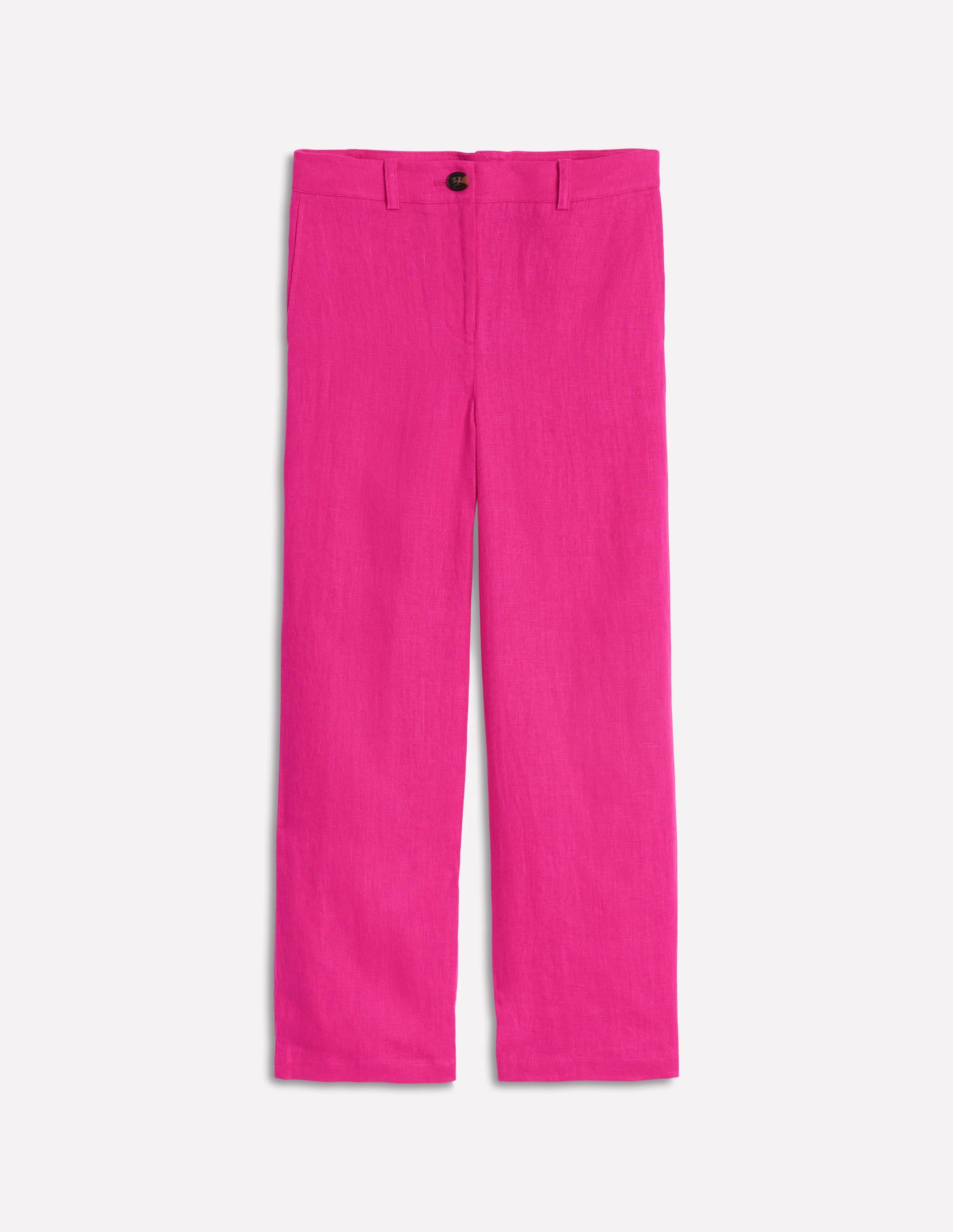 Westbourne Crop Linen Trousers-Pink Peony - Image 5