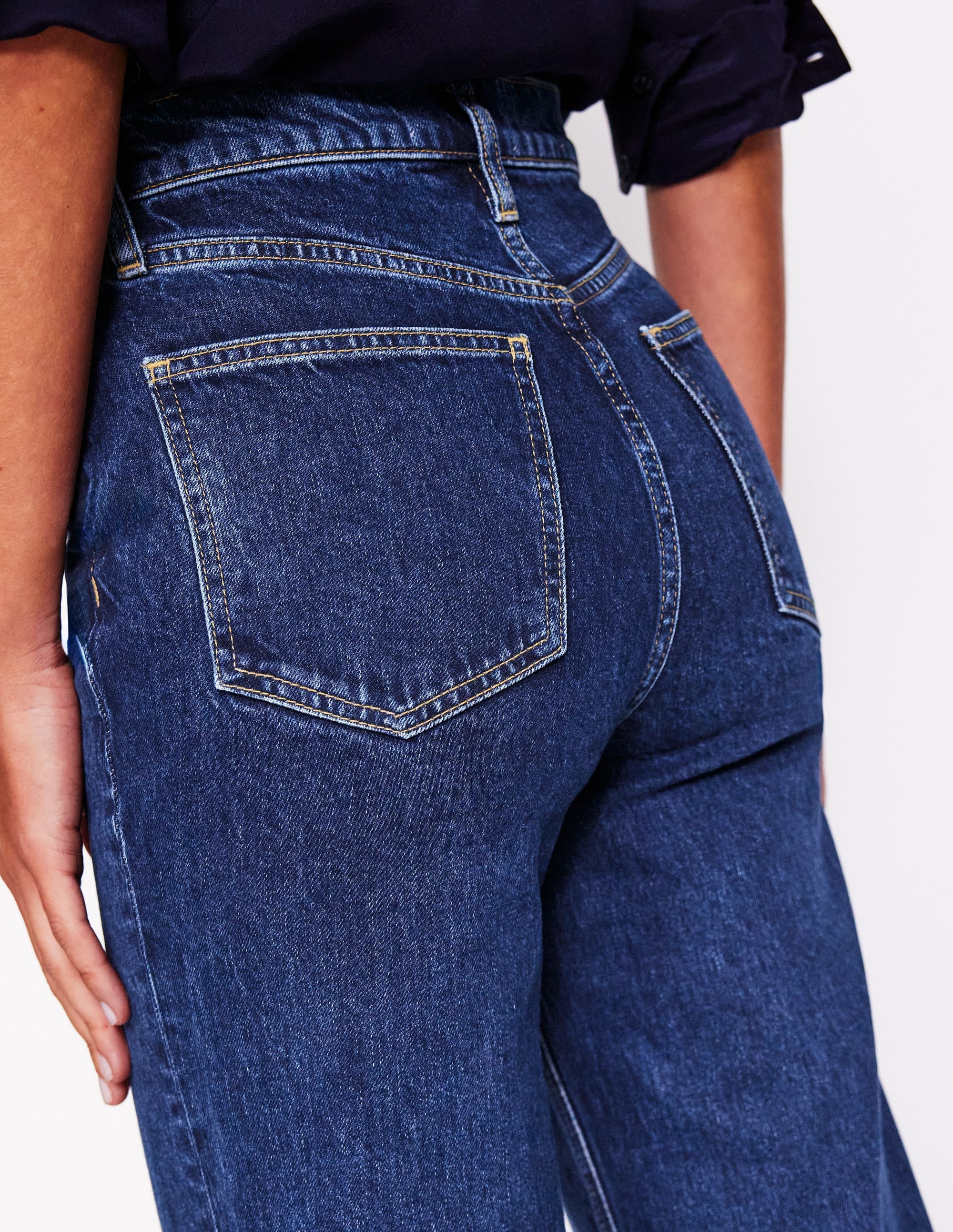High Rise Column Leg Jeans-Dark Vintage - Image 2