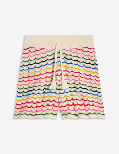 Textured Knitted Shorts-Multi Stripe-5