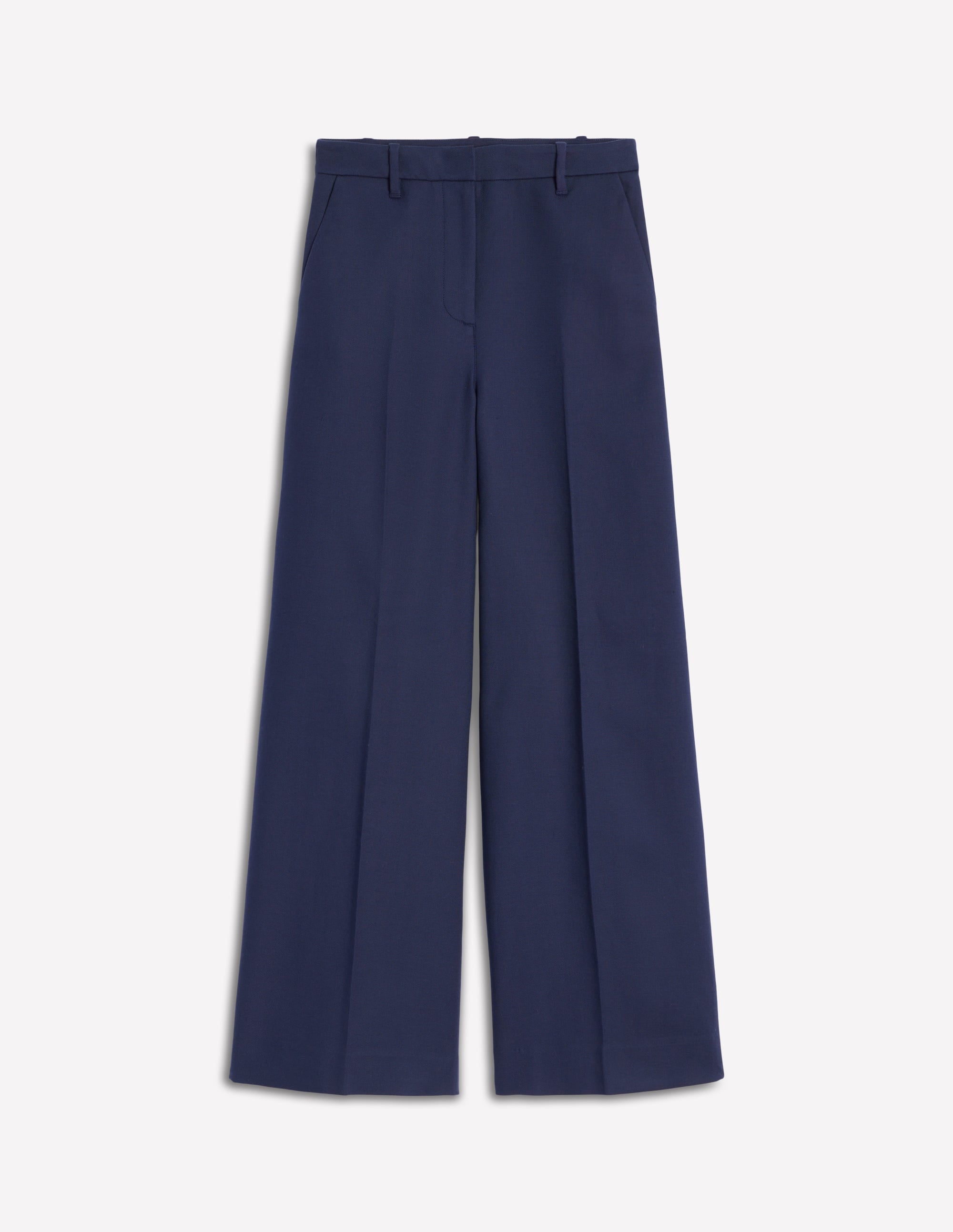 Wide Flare Trousers-Navy - Image 6