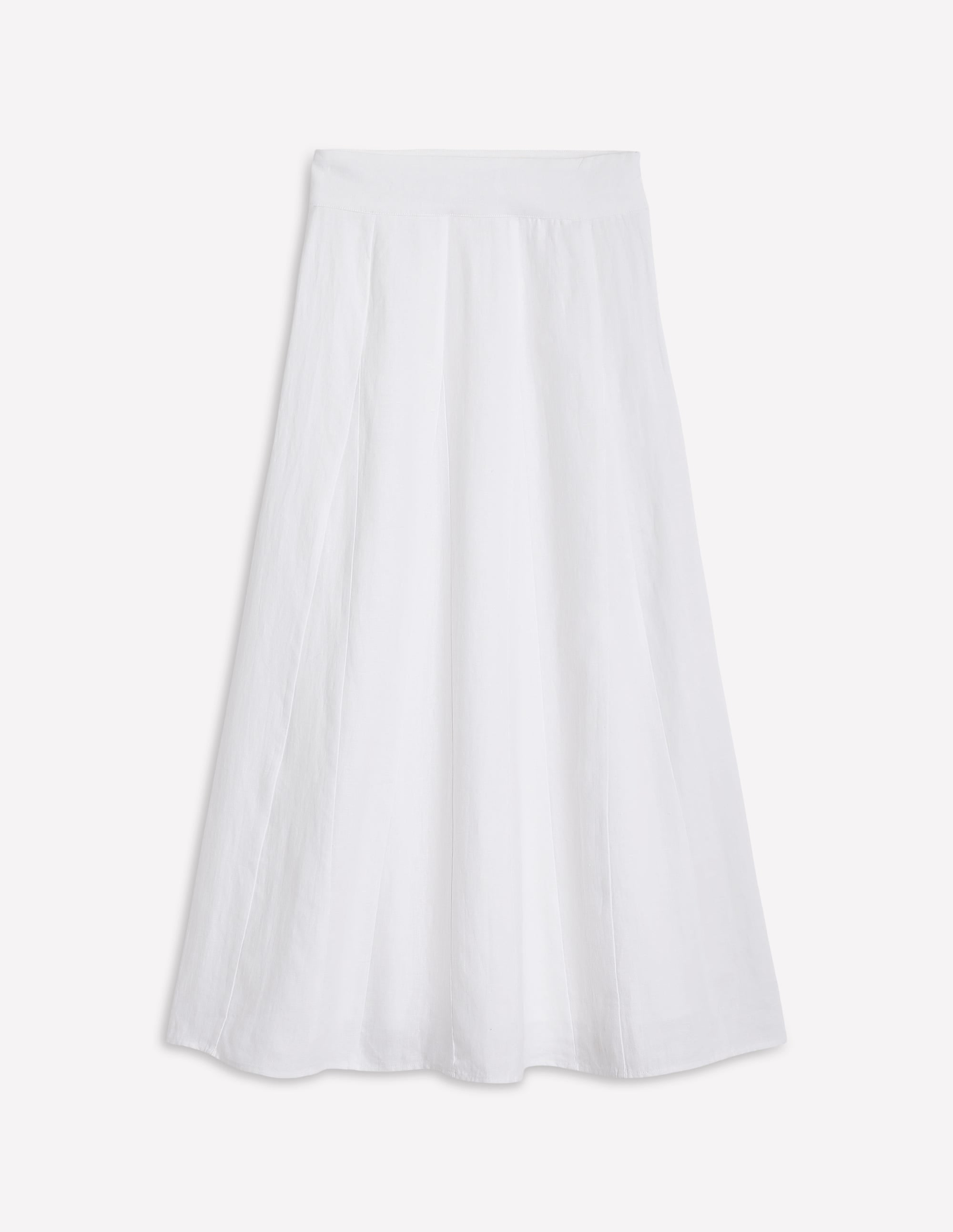 Linen Flippy Maxi Skirt-White - Image 5