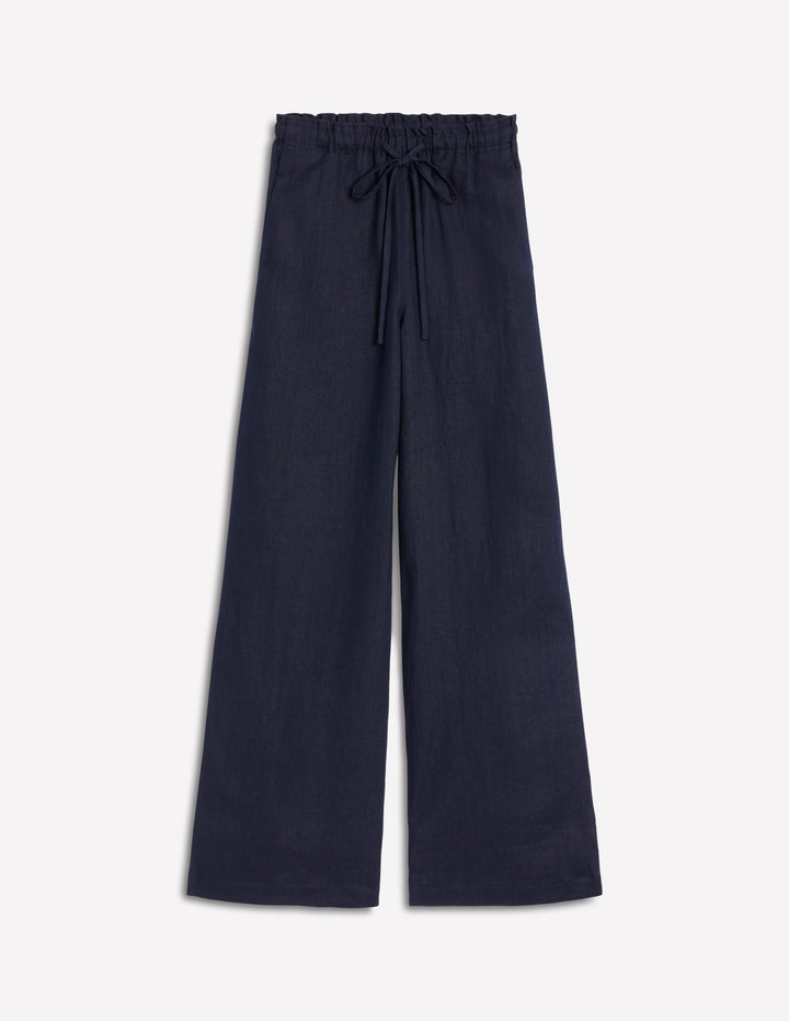Islington Linen Trousers-Navy