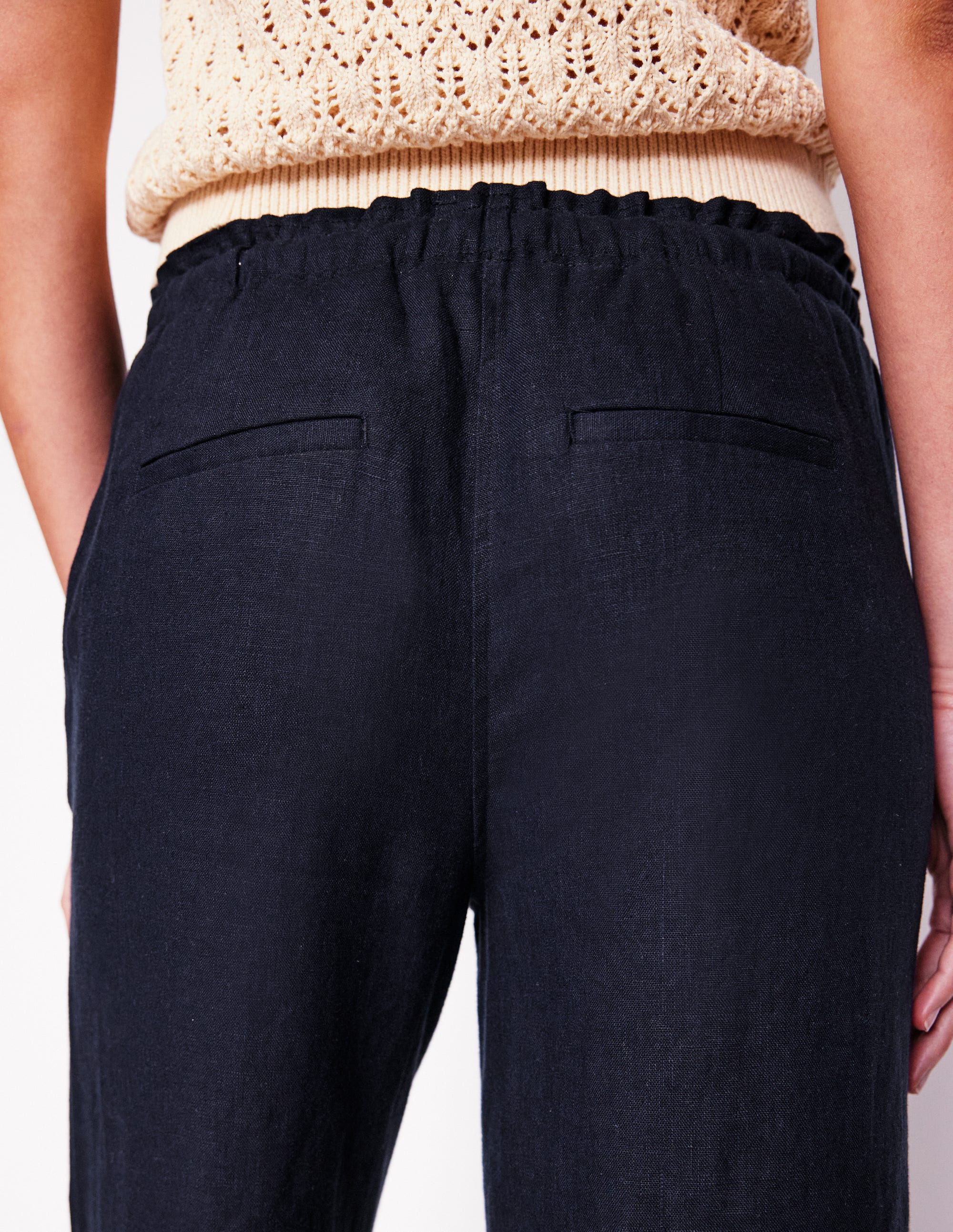 Islington Linen Trousers-Navy - Image 2