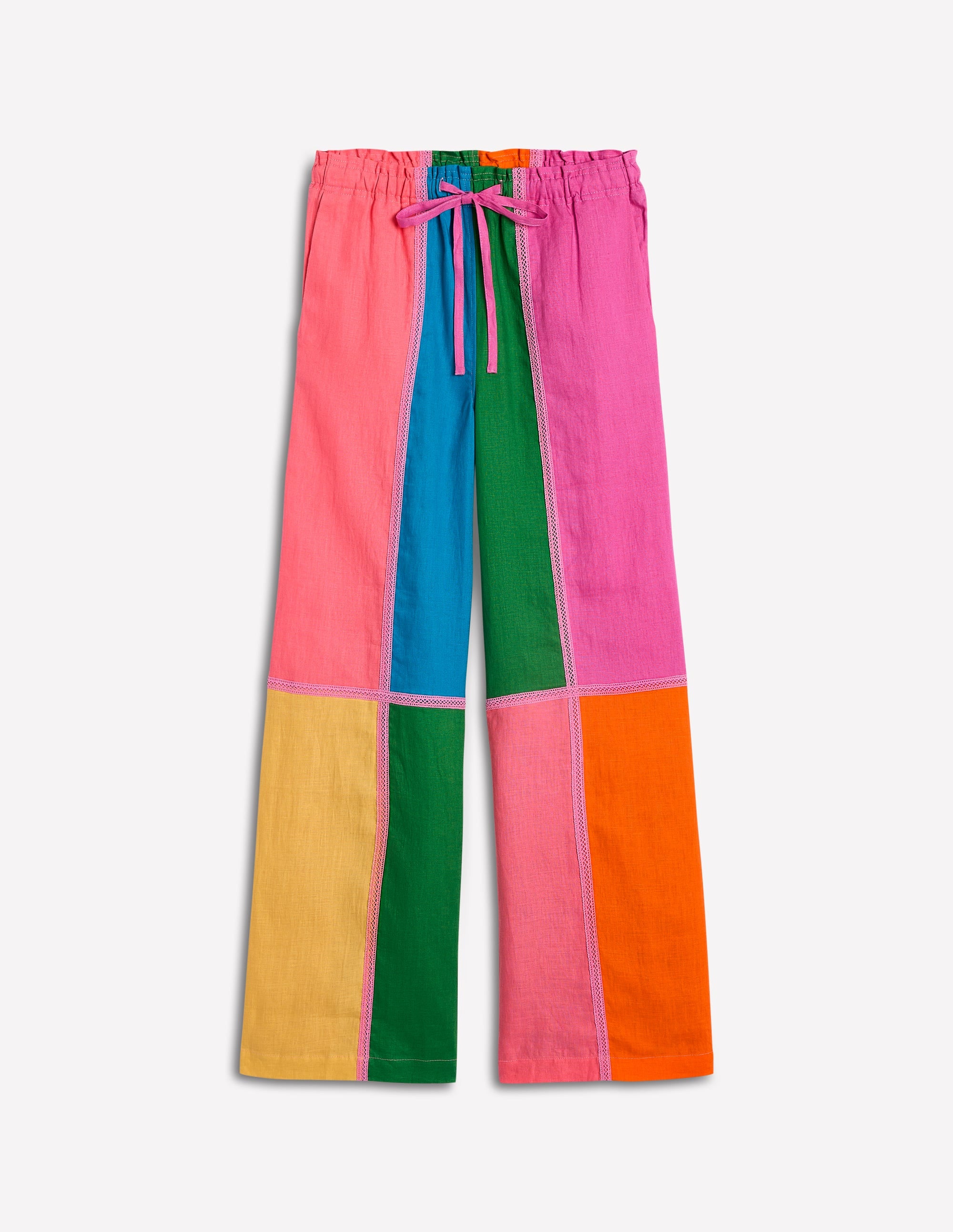 Islington Linen Trousers-Multi Colourblock - Image 7