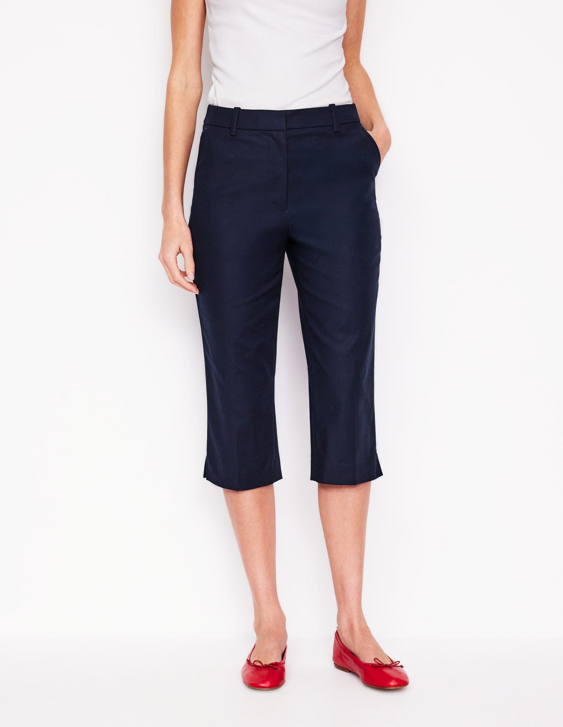 Capri Trousers-Navy Boden UK