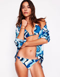 Symi String Bikini Bottoms-Blue, Abstract Swirl