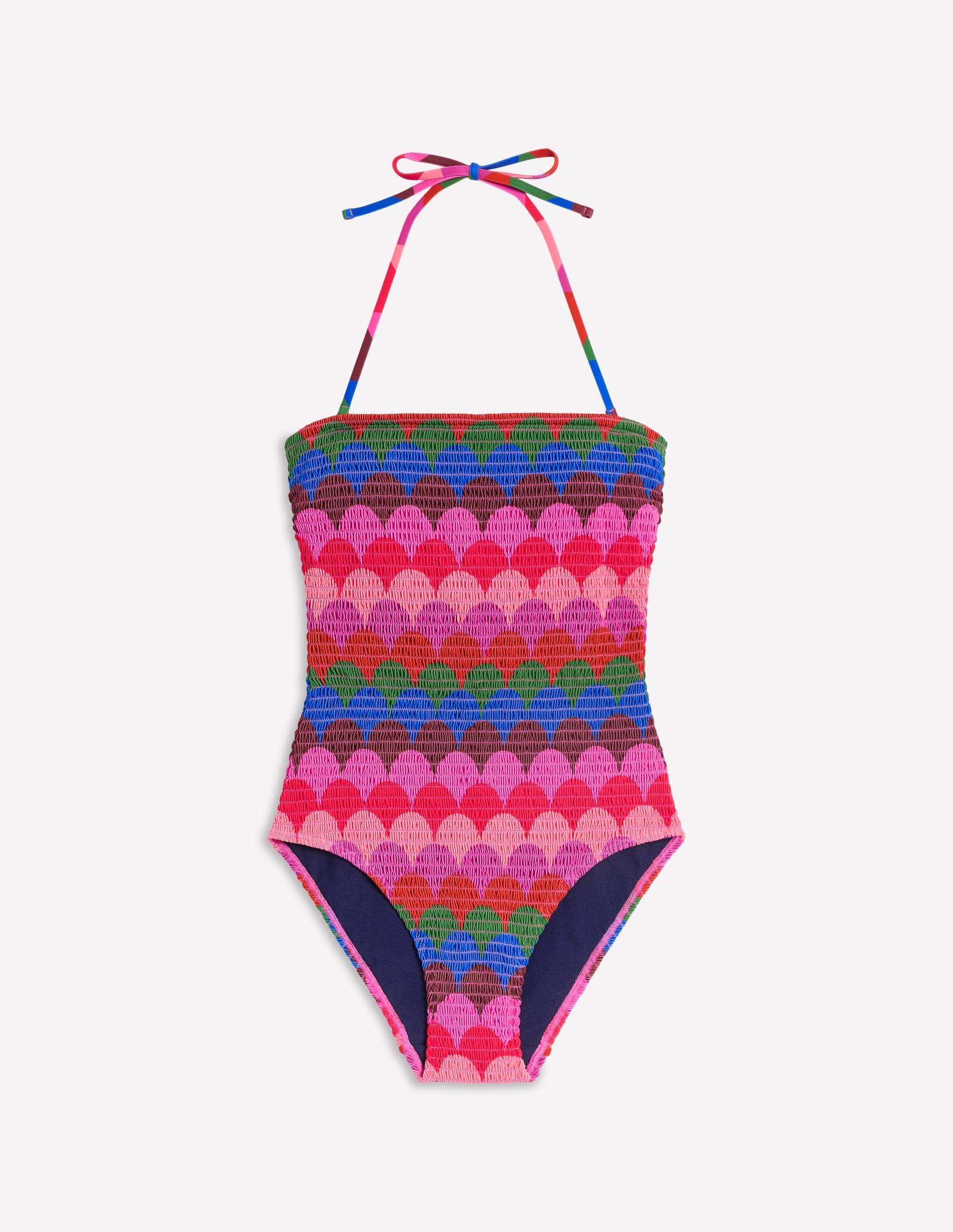 Milos Smocked Swimsuit-Multi, Scallop Stripe - Image 5