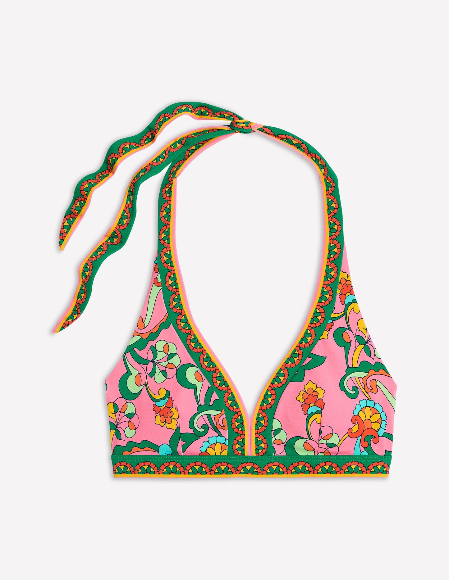Ios V Panel Bikini Top-Pink Rose, Foliage Trail