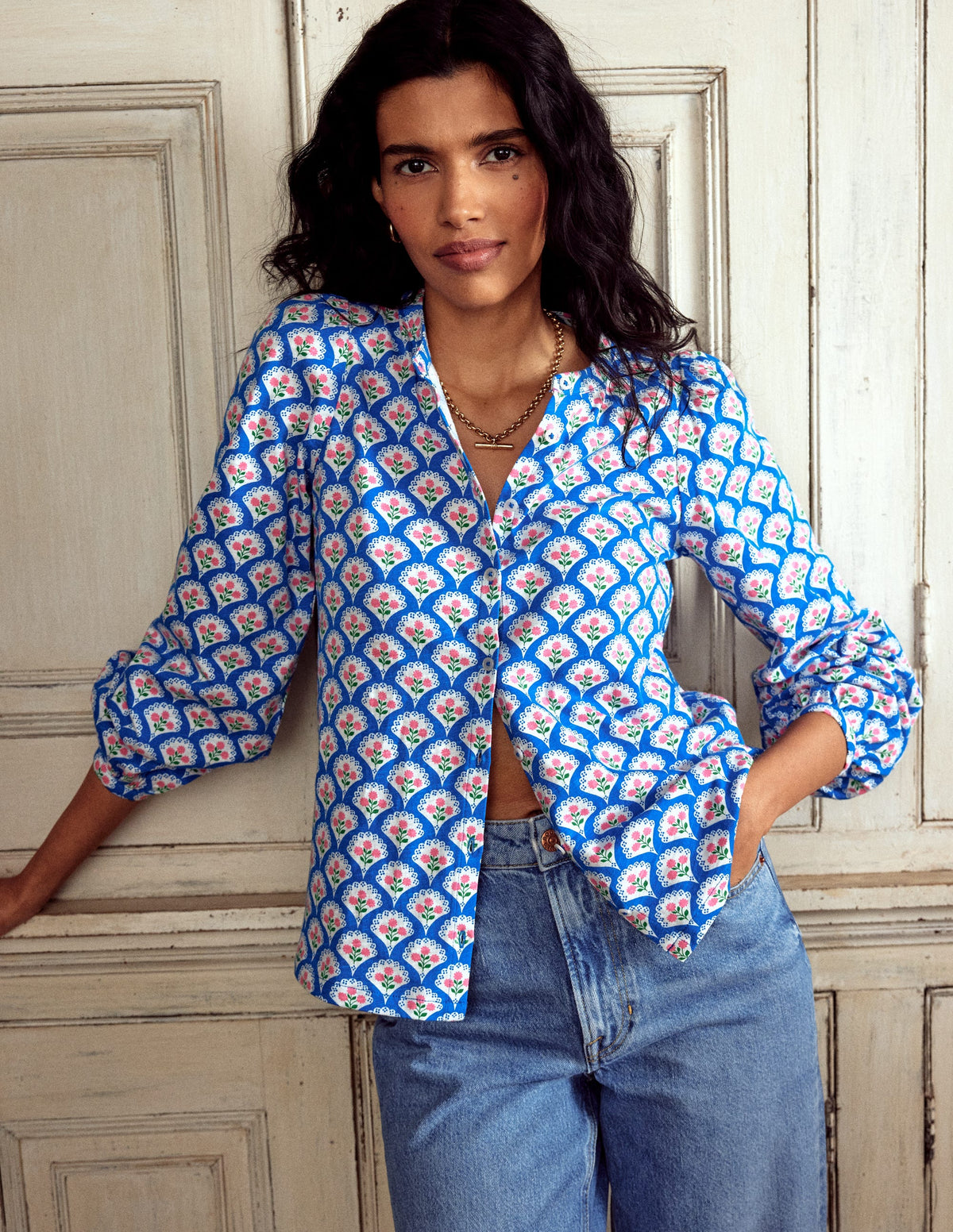 Marina Jersey Shirt-Gallery Blue, Blossom Terrace - Image 1