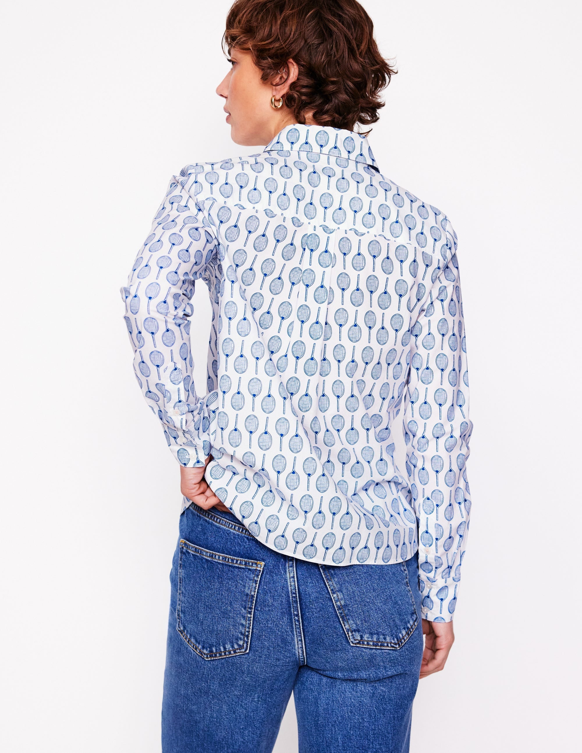 Sienna Cotton Shirt-Ivory, Tennis - Image 3