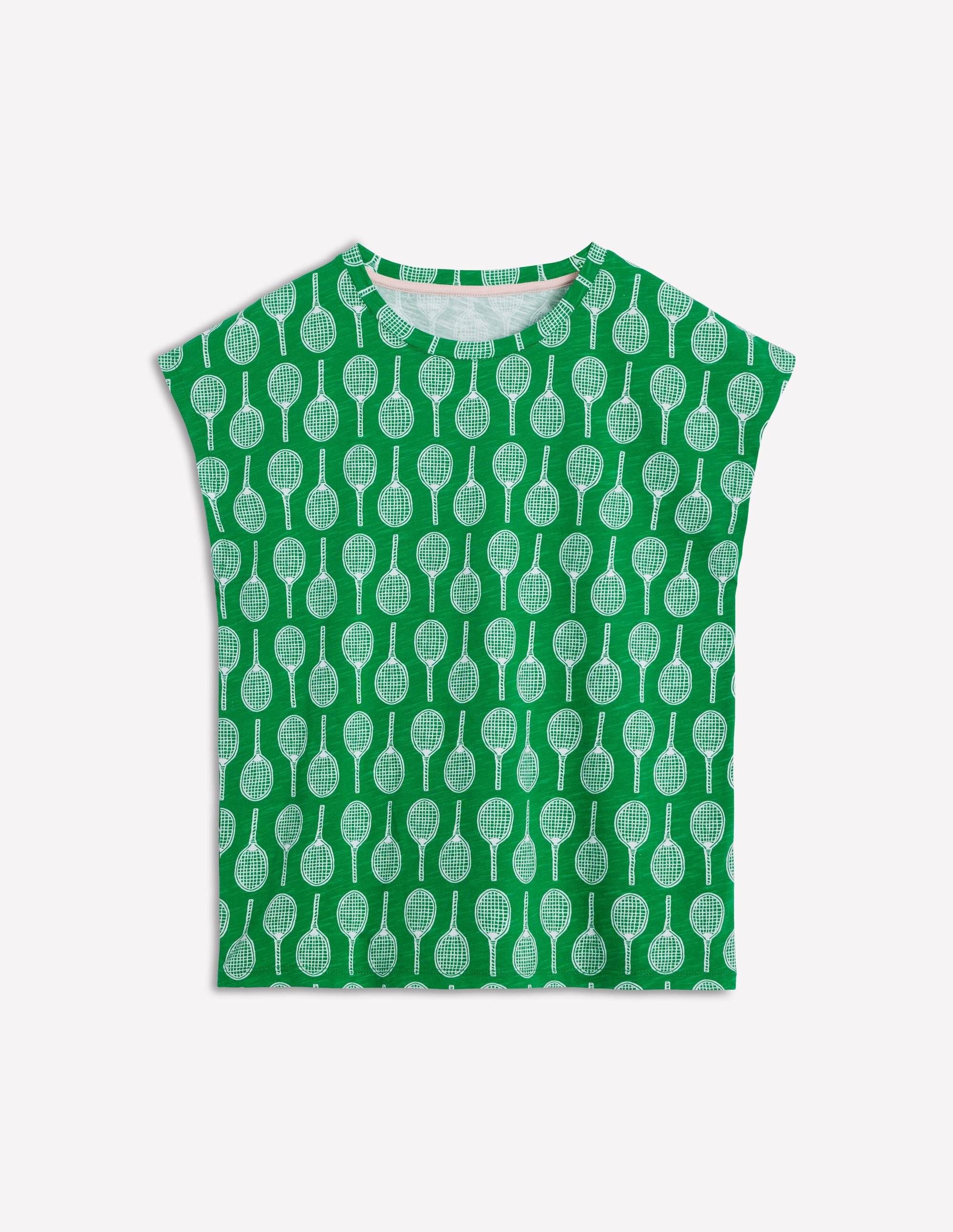 Louisa Cotton Slub T-shirt-Rich Emerald, Tennis - Image 5