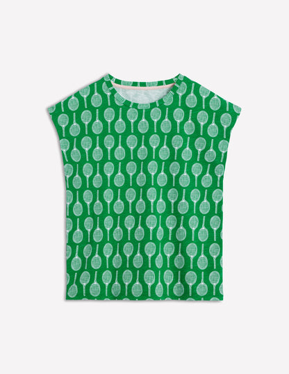 Louisa Slub T-Shirt-Rich Emerald, Tennis-5