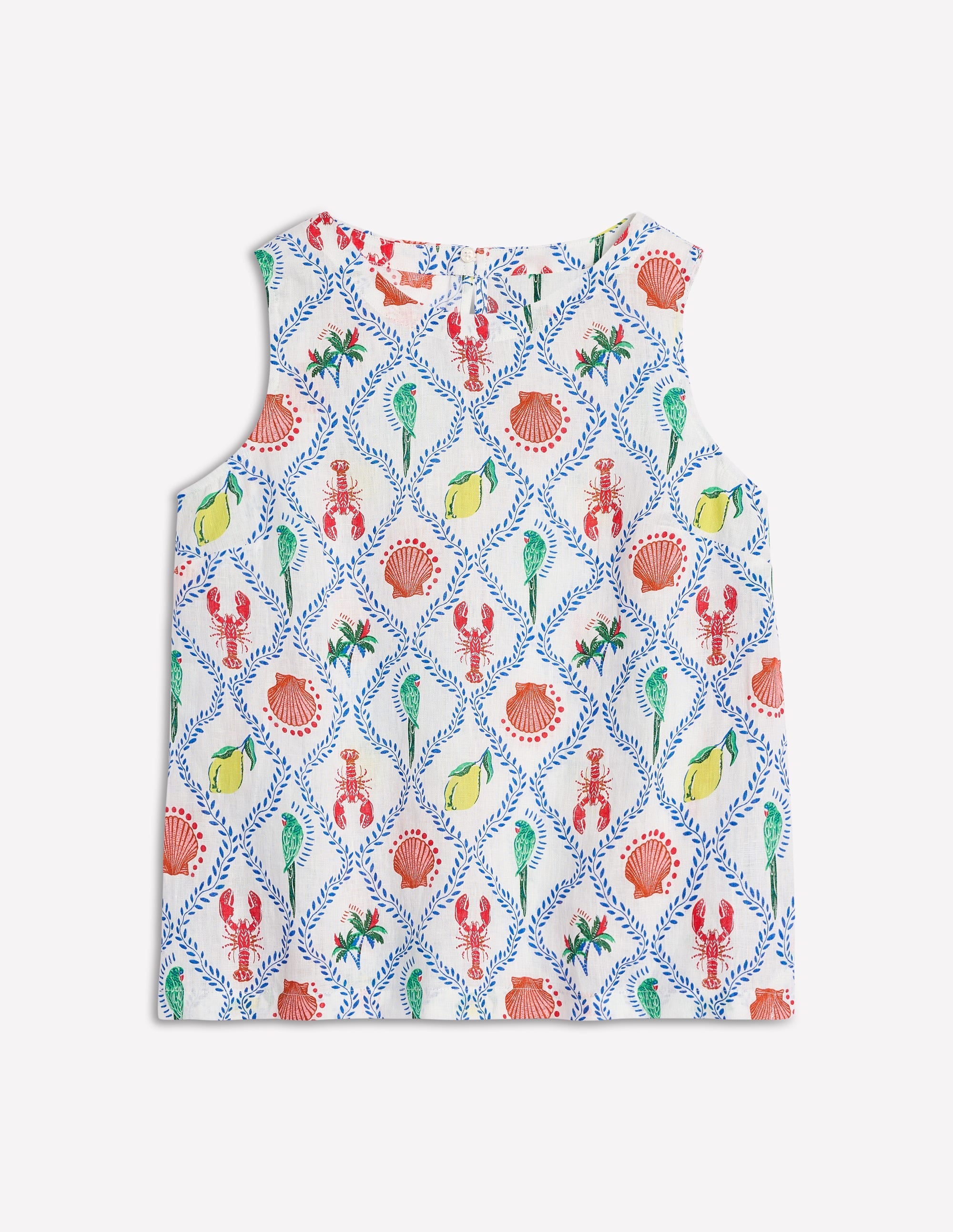 Linen Shell Top-Ivory, Tropical Bonanza - Image 5