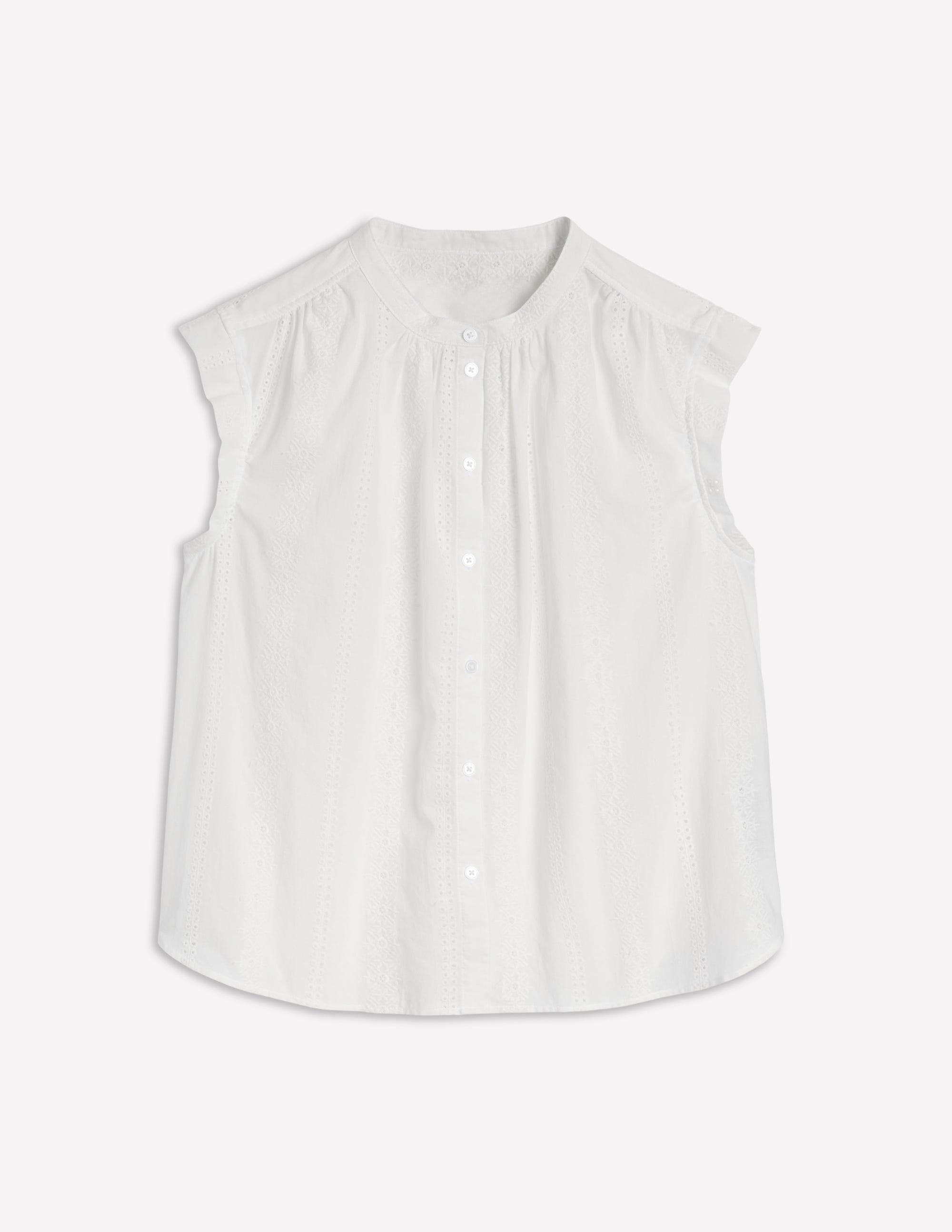 Fabric Texture Sleeveless Top-White - Image 5