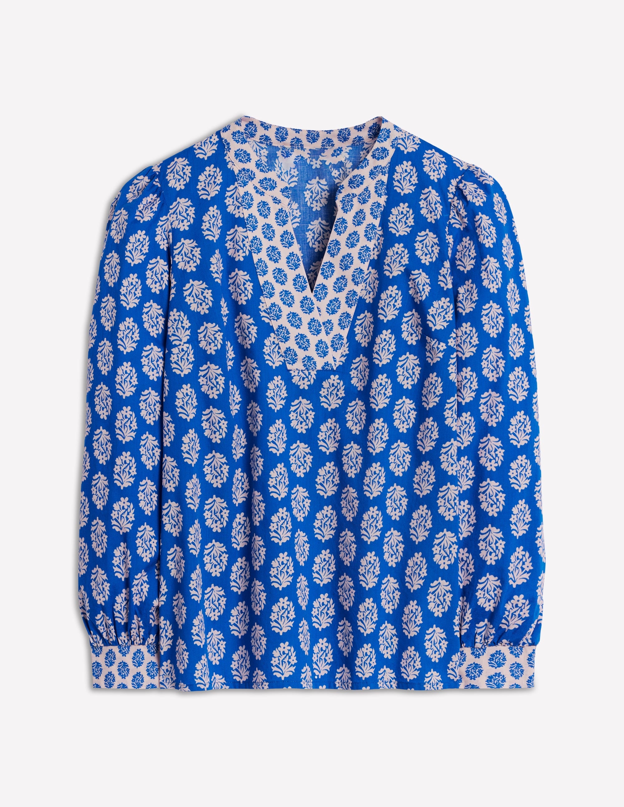 Cotton Notch Neck Top-Gallery Blue, Posey Stamp - Image 5