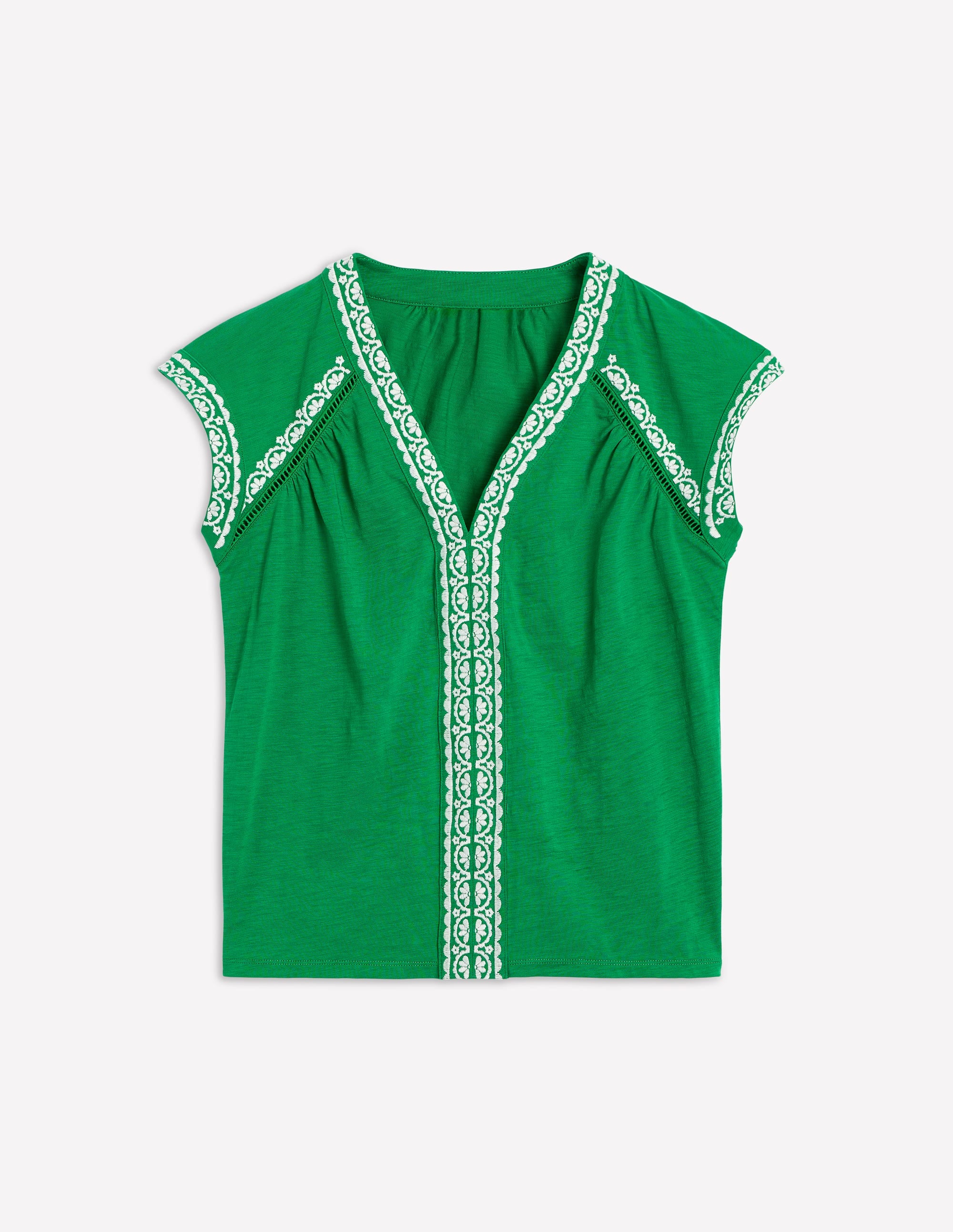 Hazel Cotton Embroidered Top-Rich Emerald - Image 5