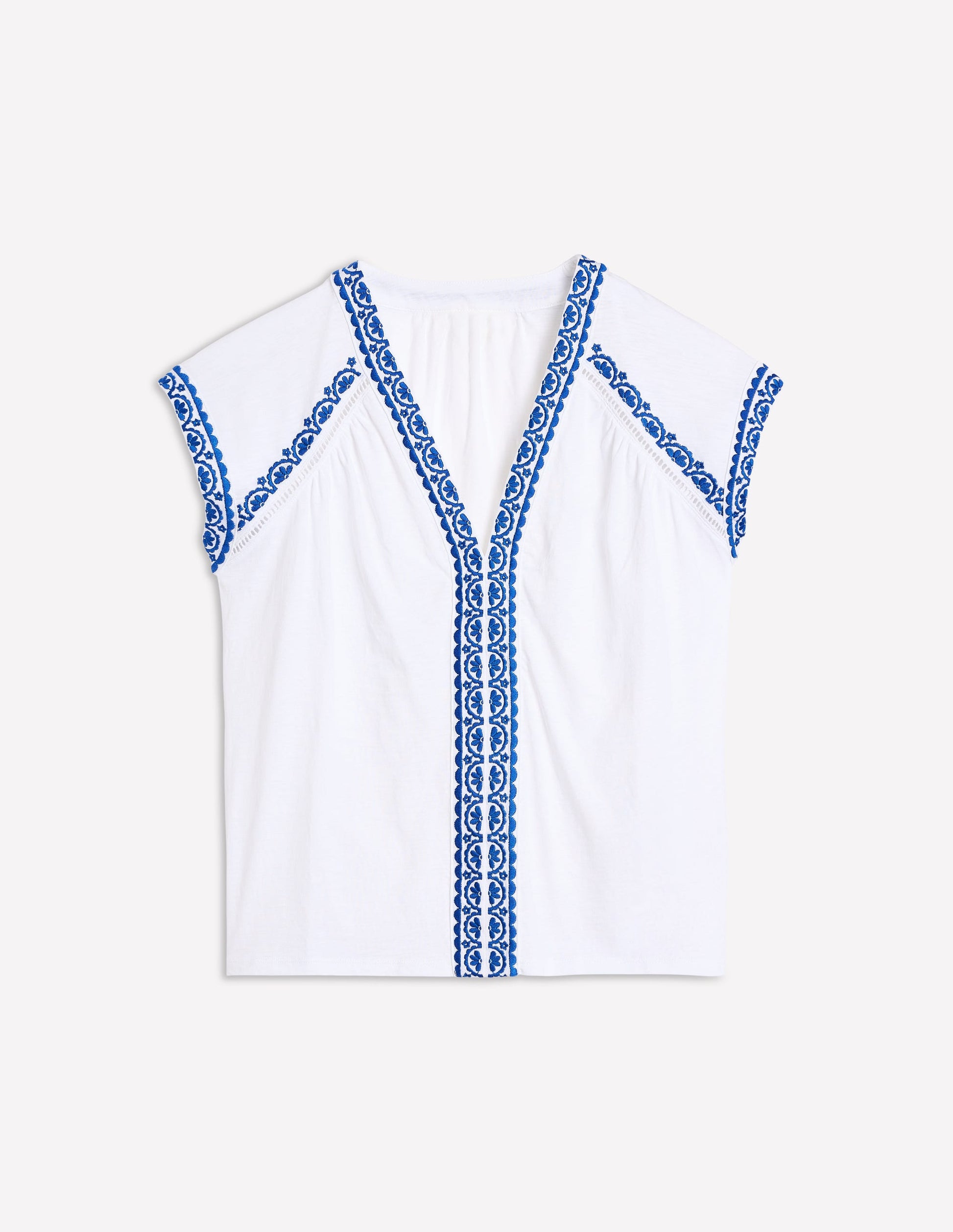 Hazel Cotton Embroidered Top-White-5