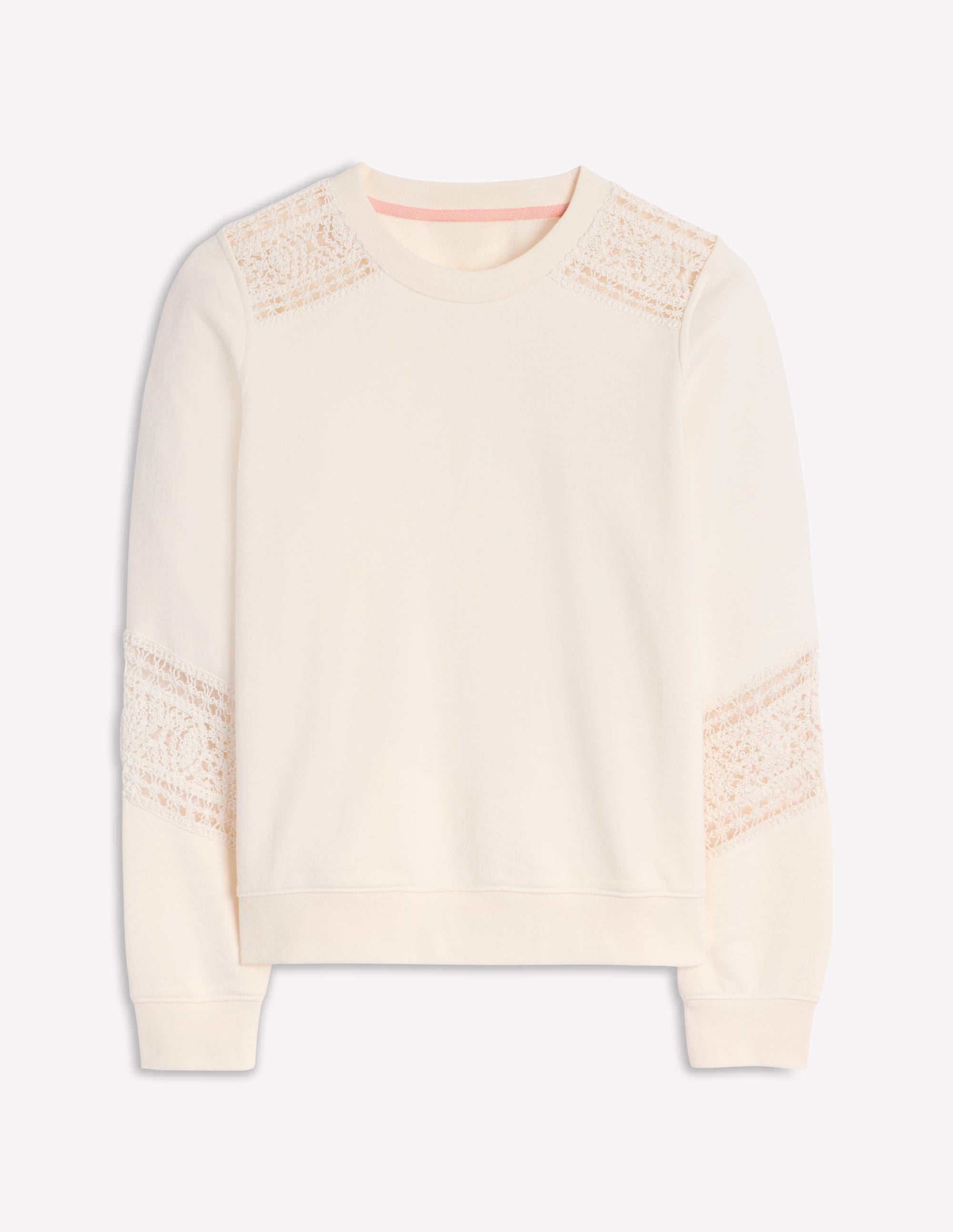 Crochet Trim Sweatshirt-Ivory - Image 5