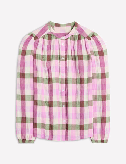Gingham Double Cloth Top-Pink and Green Gingham-6
