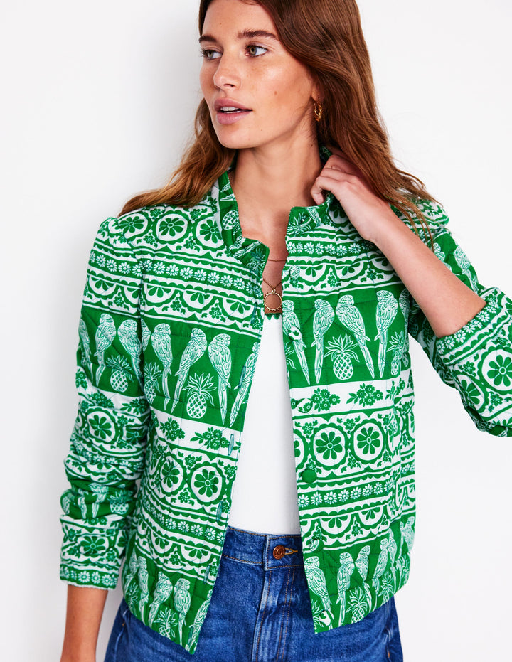 Highbury Quilted Jacket-Ornate Tropics