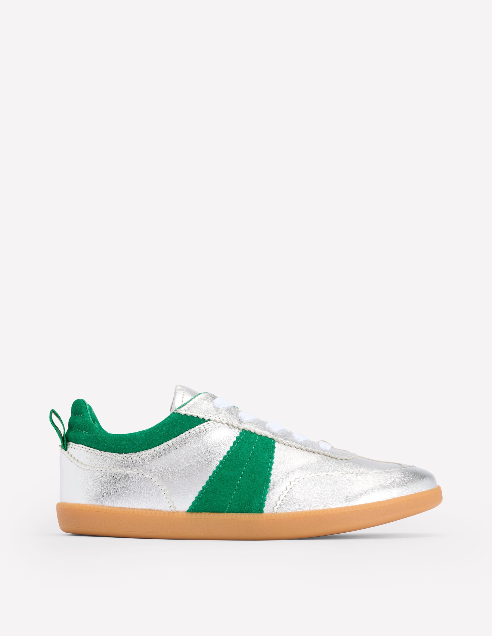 Erin Retro Tennis Trainers-Silver - Image 1
