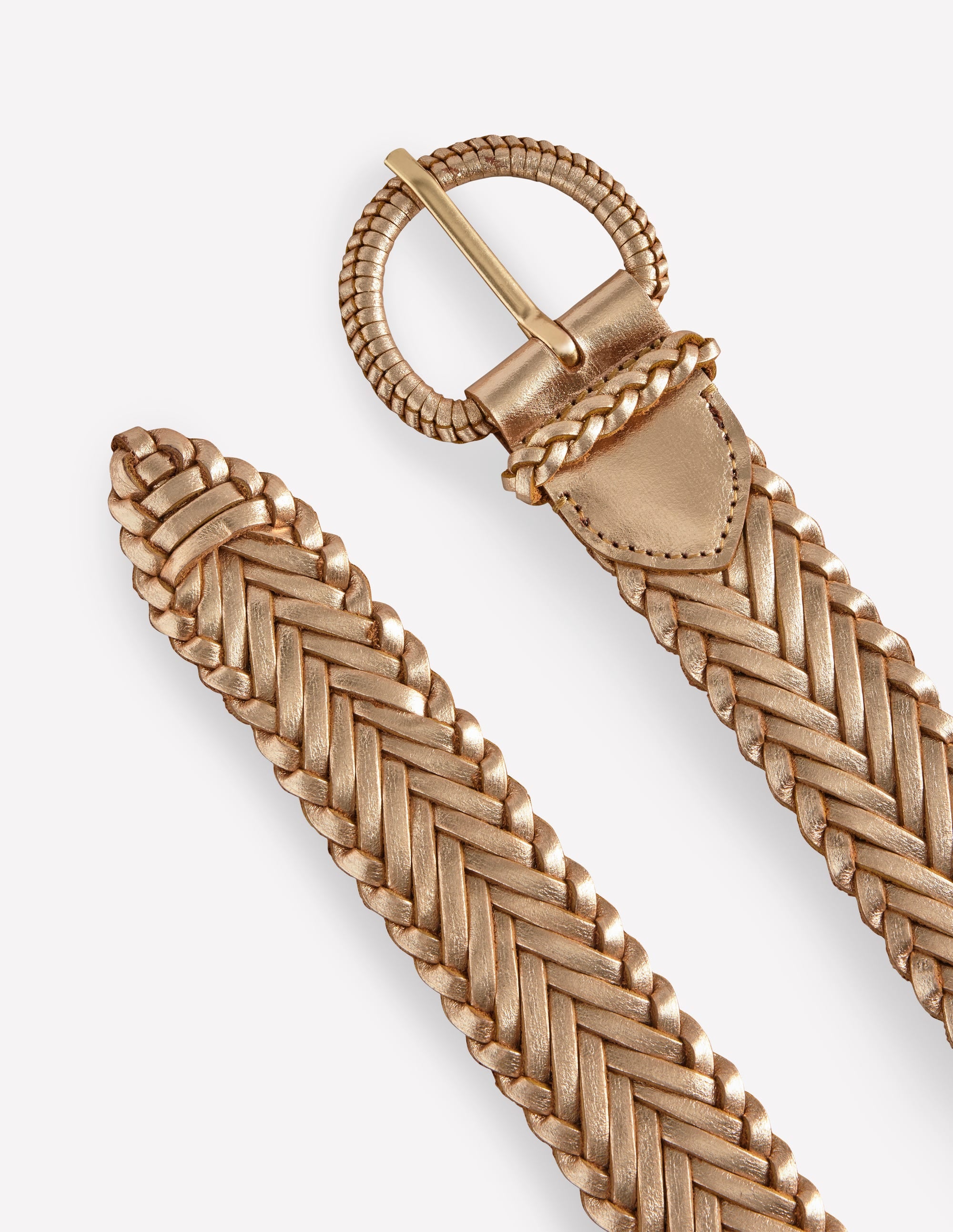 Woven Leather Belt-Gold - Image 3