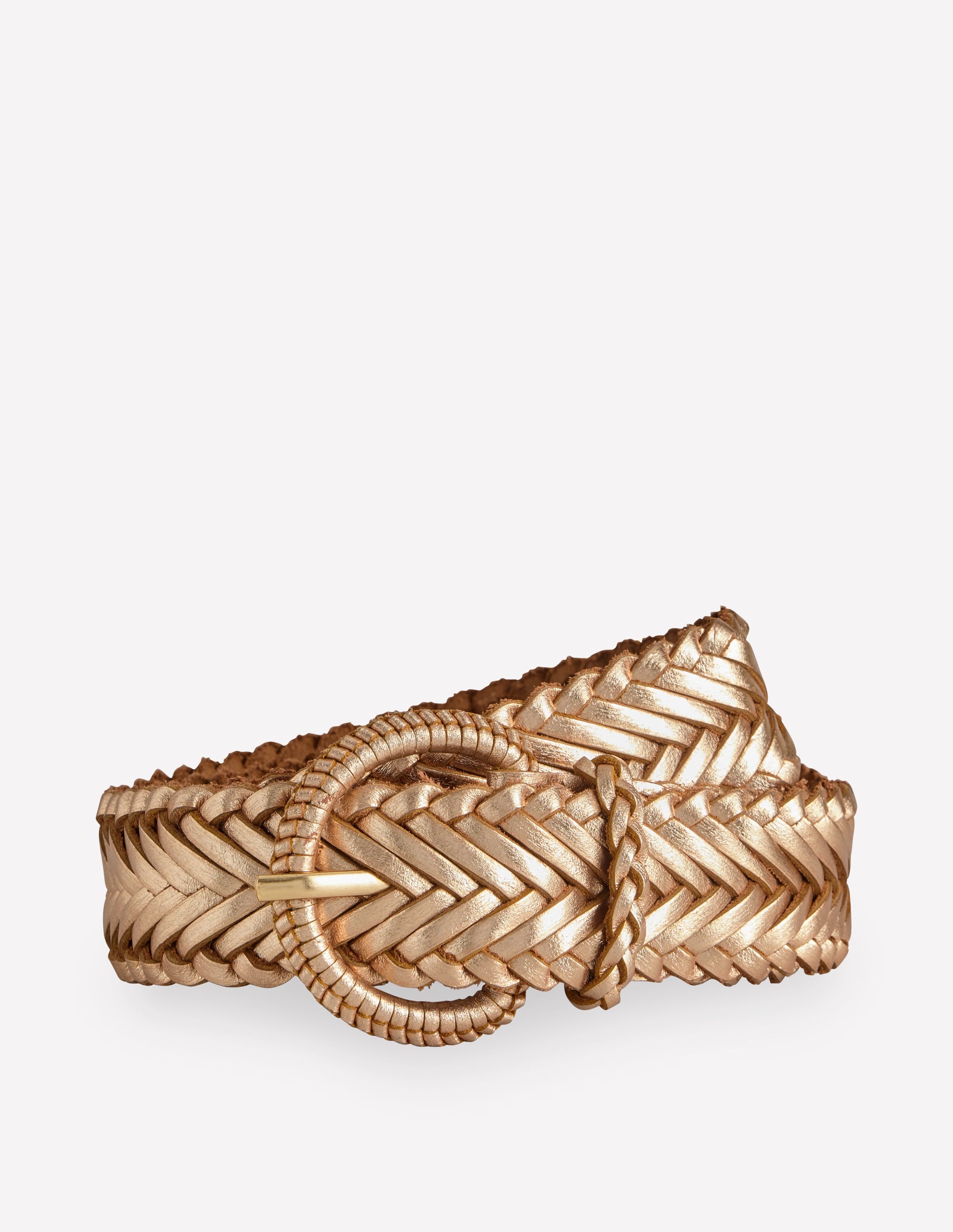 Woven Leather Belt-Gold - Image 1