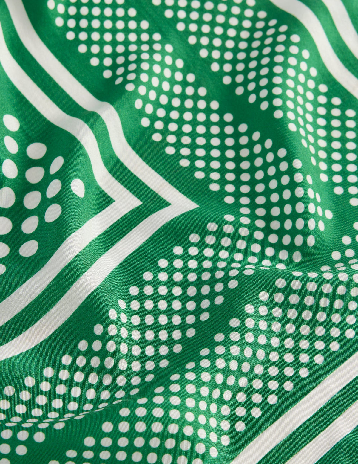 Elisabeth Silk Square Scarf-Rich Emerald, Border Spot - Image 4