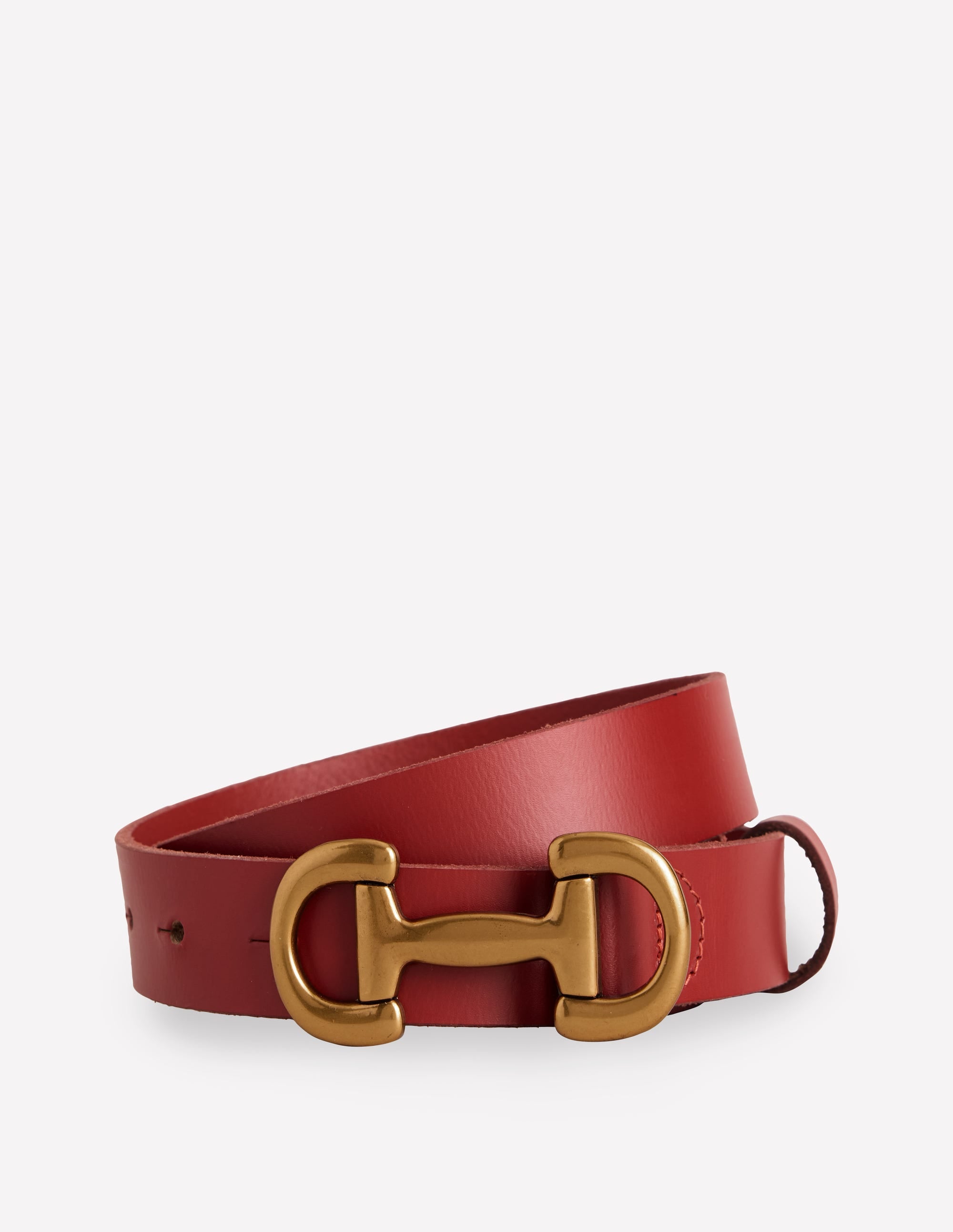 Iris Snaffle-Trim Leather Belt-RED - Image 1