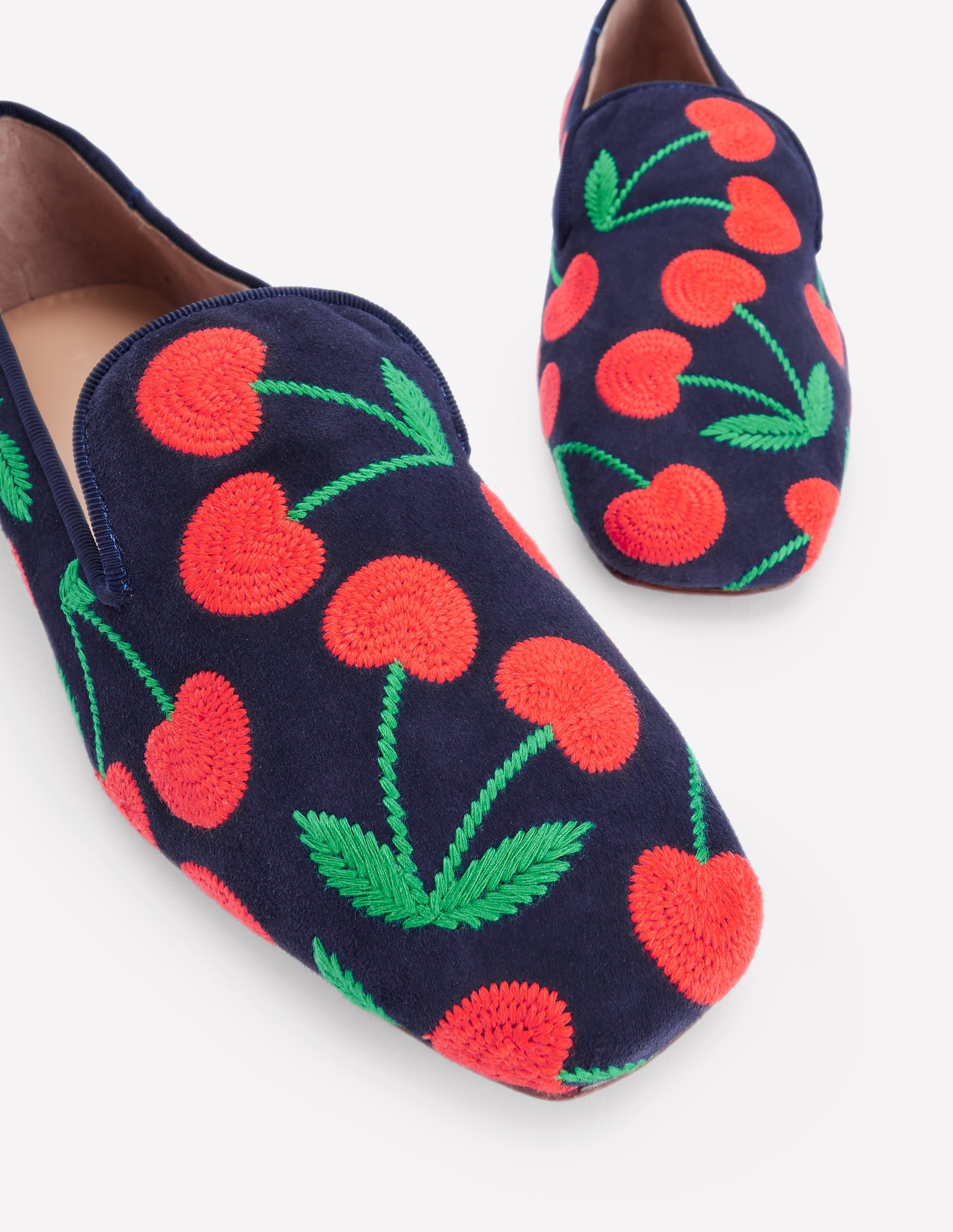 Slipper Cut Loafers-Navy Cherries - Image 4