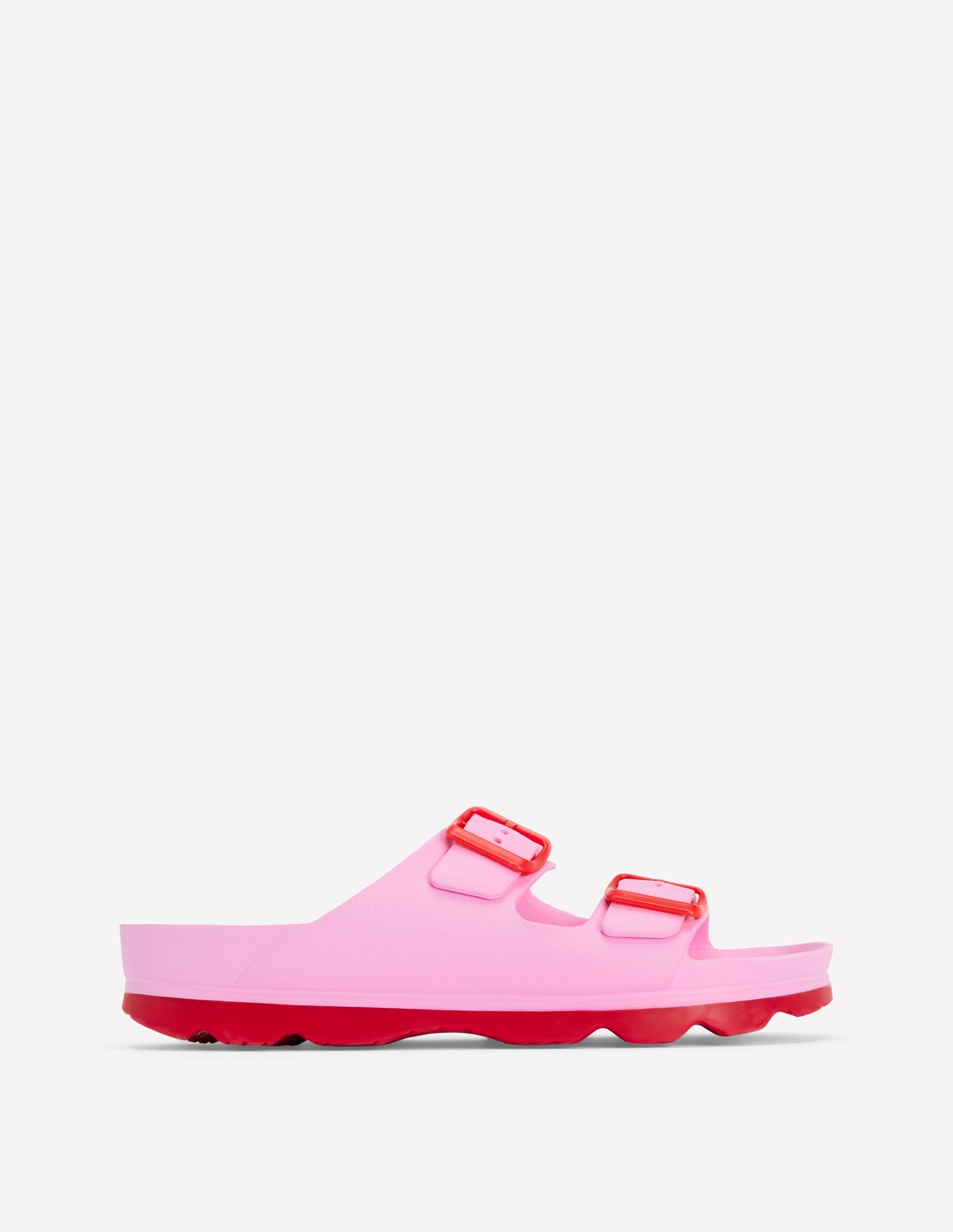 Lyla Double Buckle Sliders-Soft Pink - Image 1