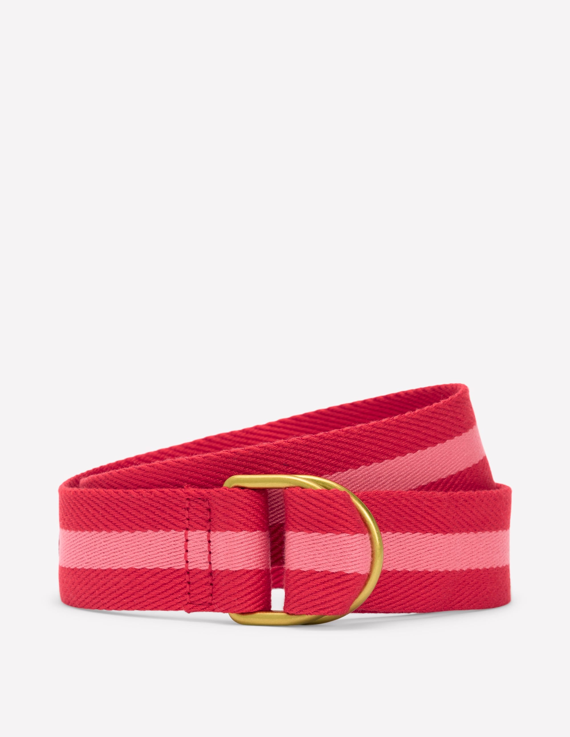 Webbing D-Ring Belt-Red and Pink - Image 1