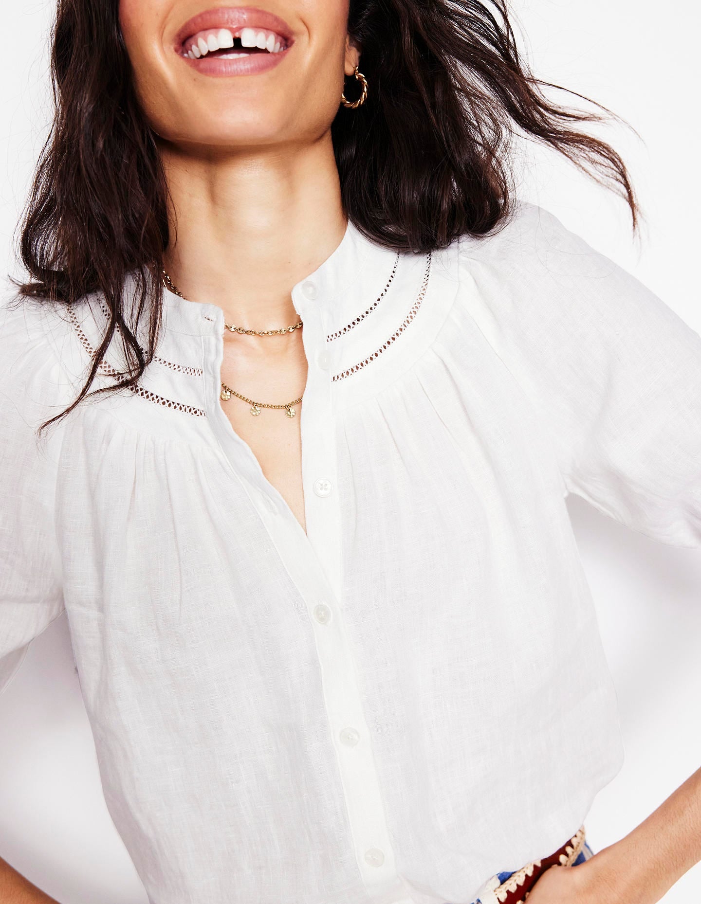 Hammered Disc Layered Necklace-Gold Colour