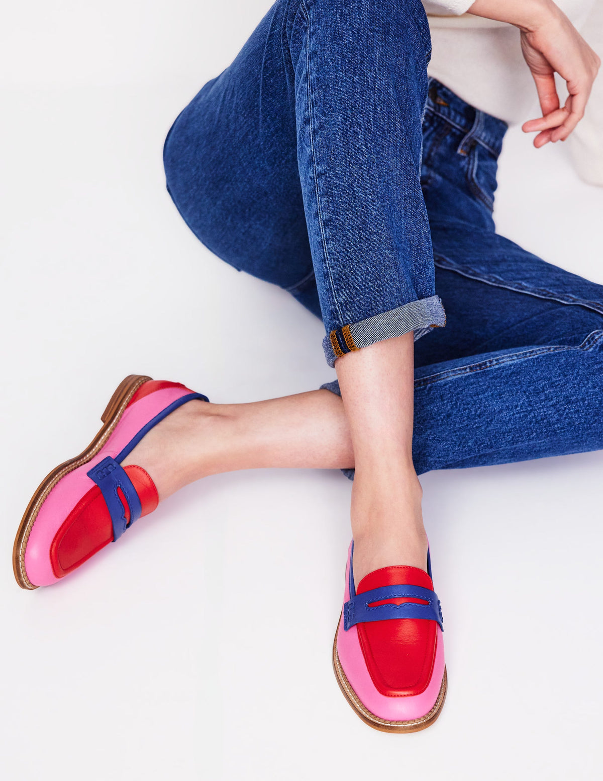 Nya Penny Loafers-Multi Colourblock - Image 2