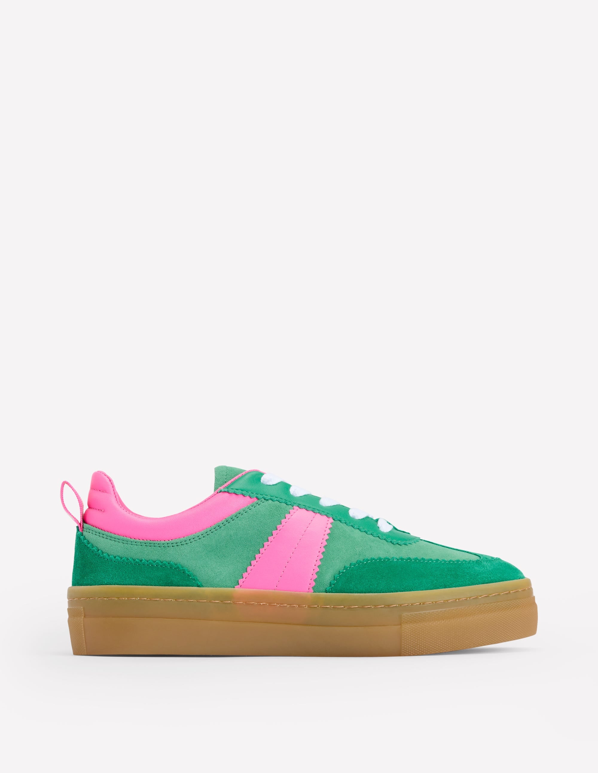 Erin Flatform Tennis Trainer-Rich Emerald/Festival Pink - Image 1