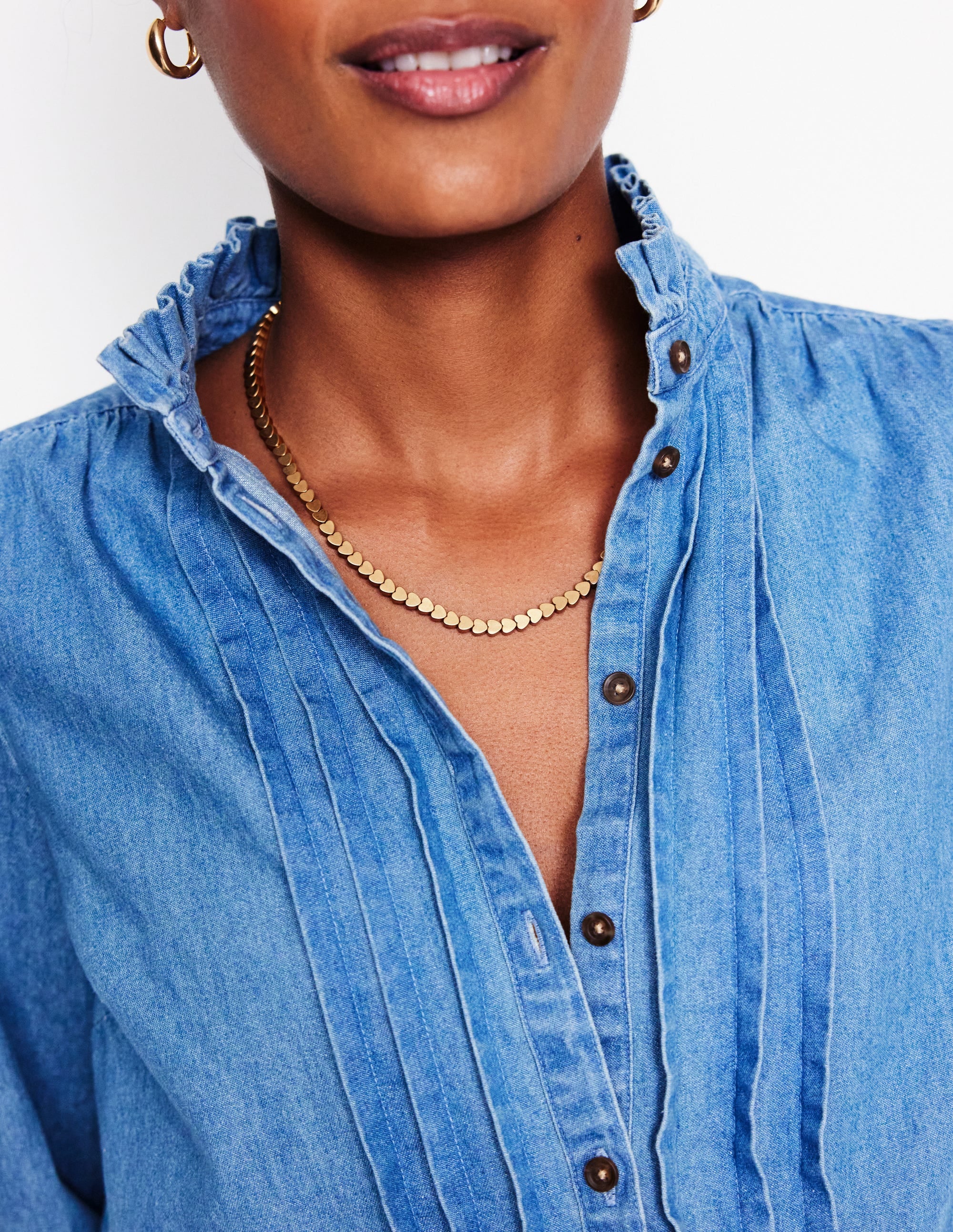 Metal Heart Necklace-Gold - Image 2