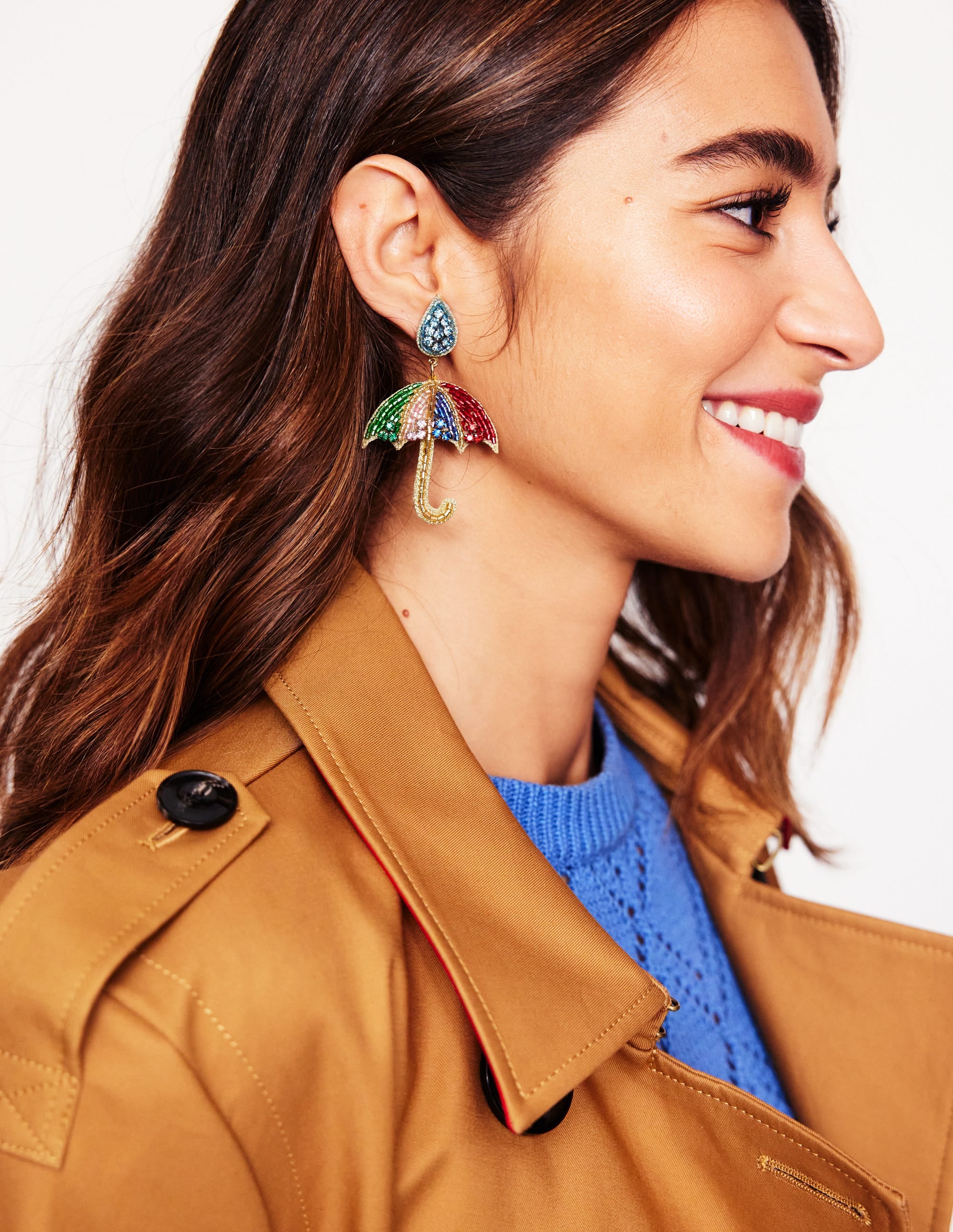 Beady Motif Earrings-Umbrella - Image 2