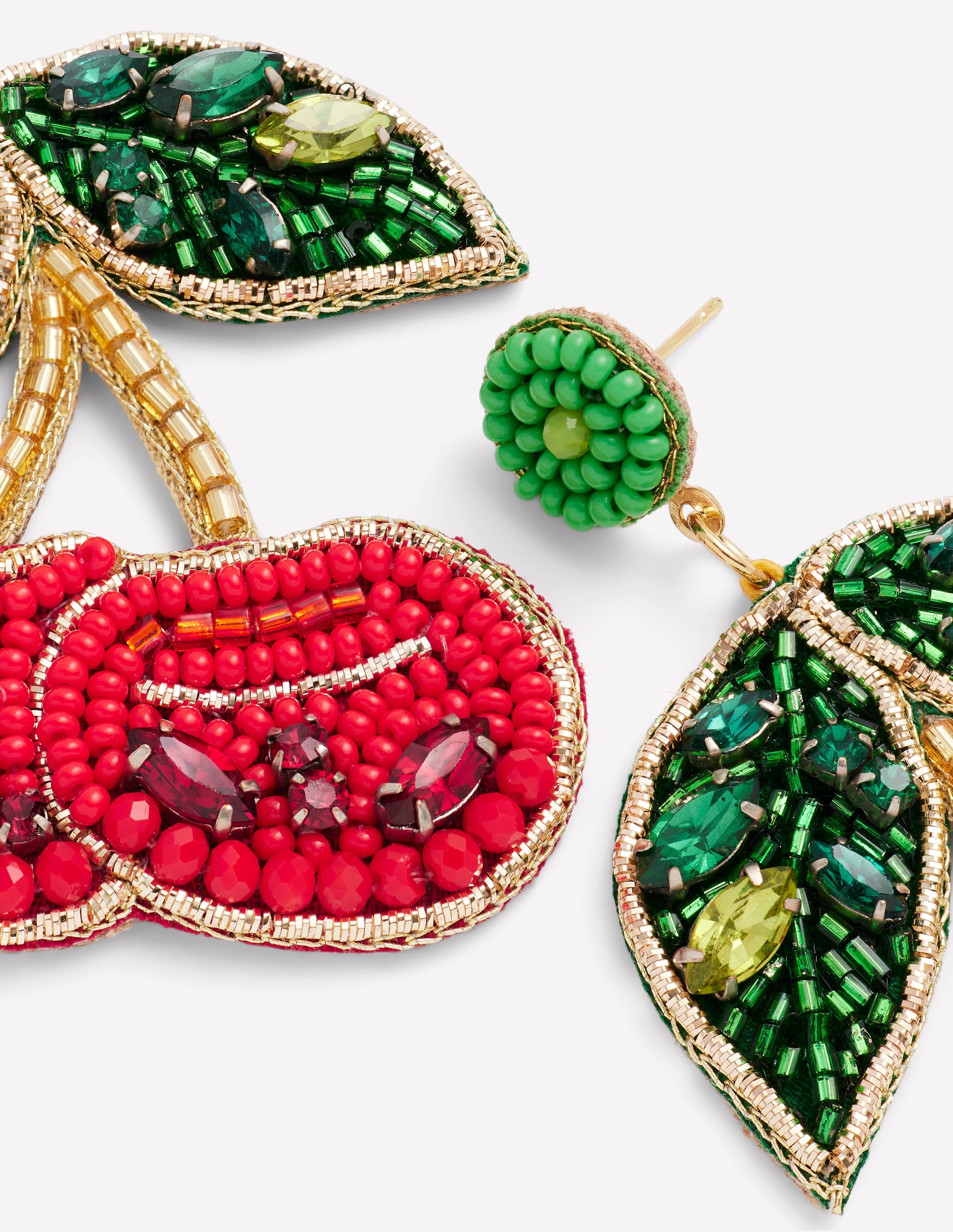 Beady Motif Earrings-cherry - Image 3